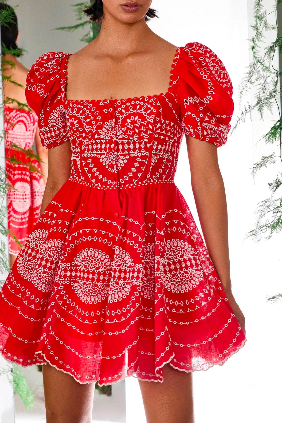 CHARO RUIZ ABITO  ROSSO / XS Vestito corto rosso in pizzo Charo Ruiz Aliza