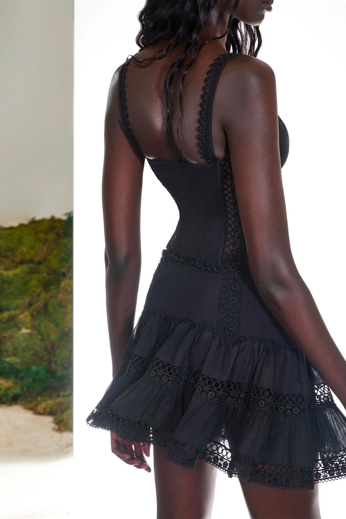 CHARO RUIZ GONNA  Minigonna in pizzo nera Charo Ruiz Hortens