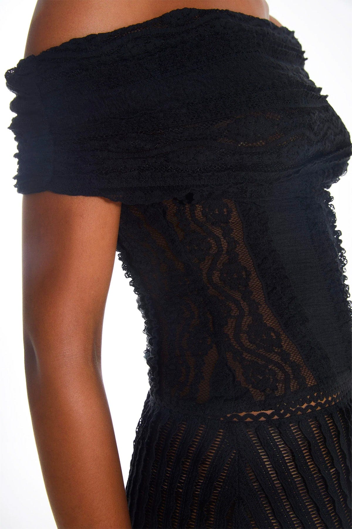 CHARO RUIZ TOP-CANOTTIERA IN TES.  Top in pizzo Charo Ruiz Ceto