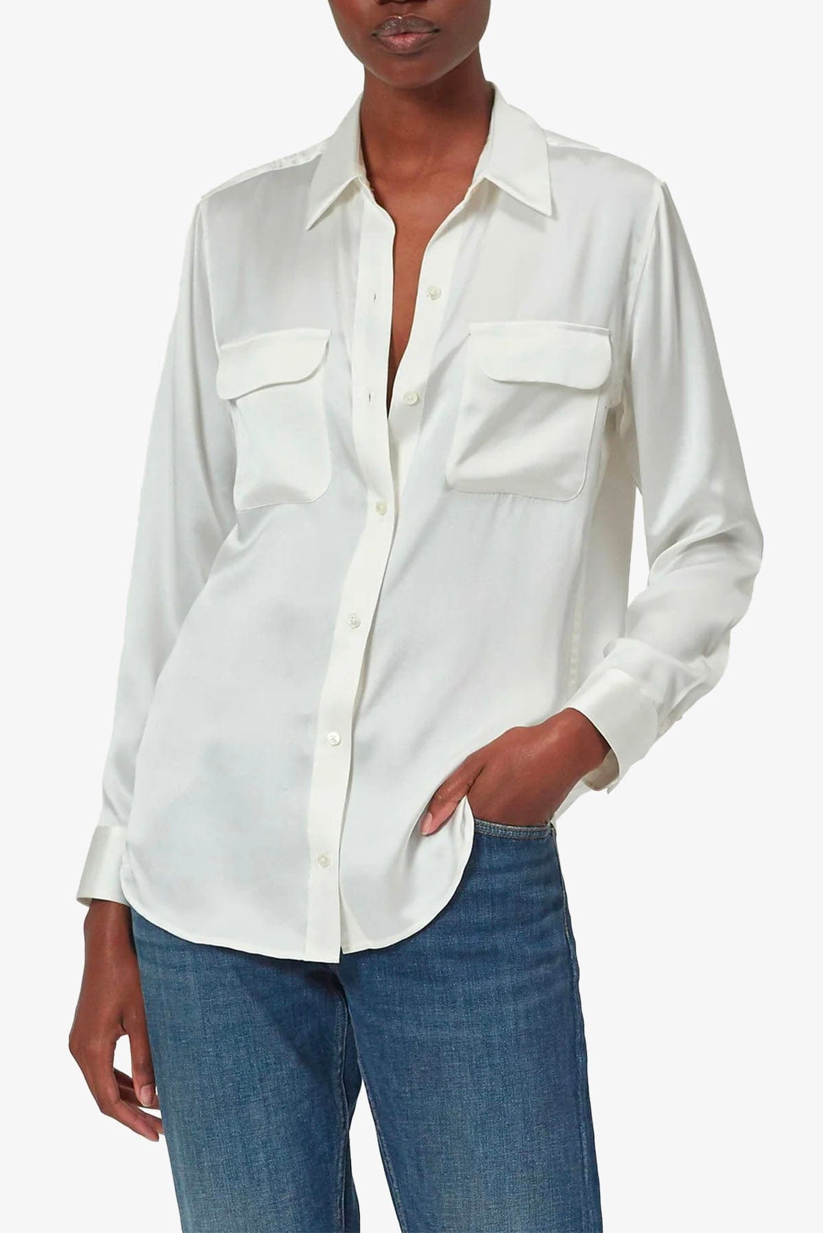 EQUIPMENT FEMME CAMICIA  Camicia Donna in Seta Equipment Signature Nature White