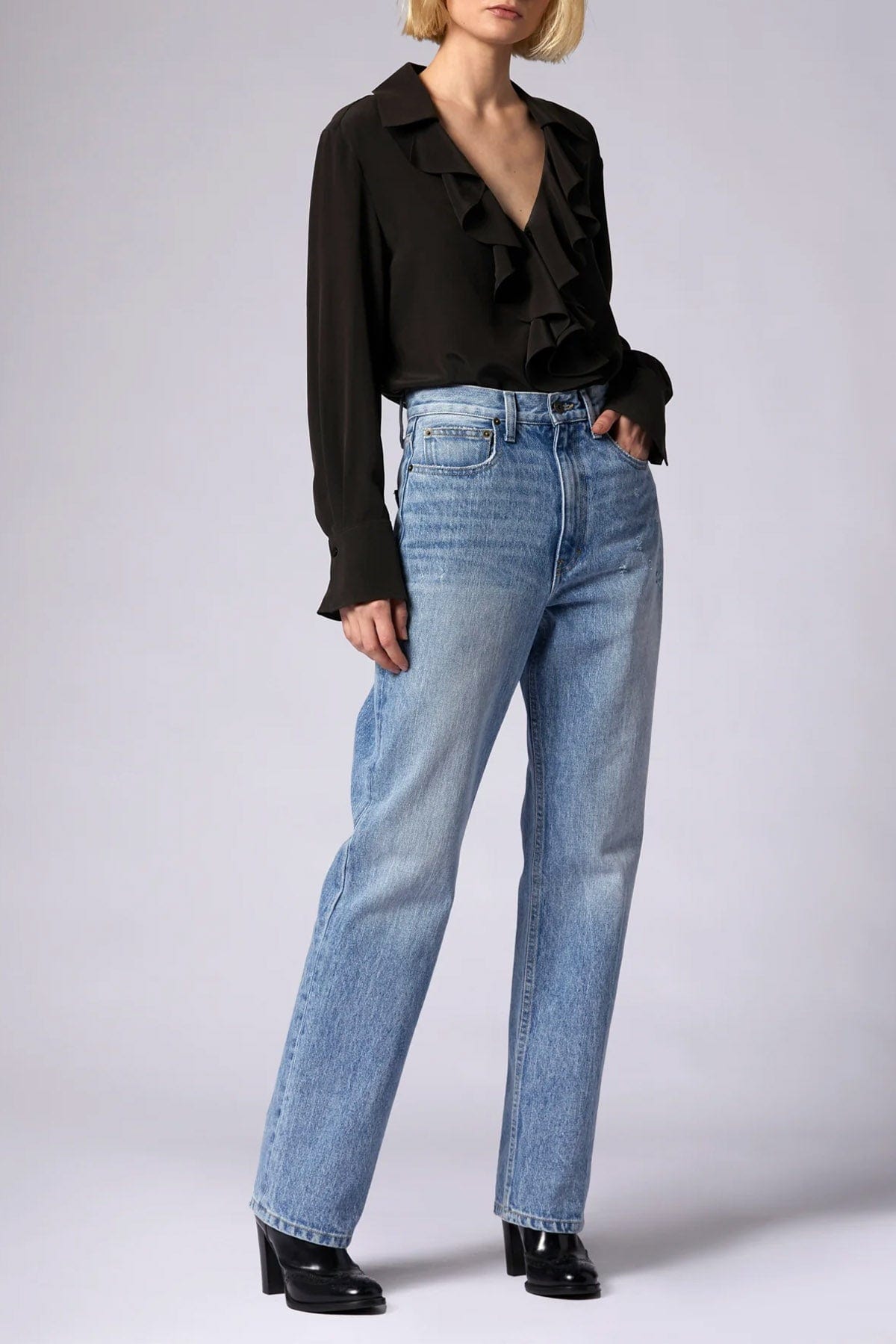 EQUIPMENT FEMME CAMICIA  NERO / XS Camicia in Seta Donna Con Rouches Equipment
