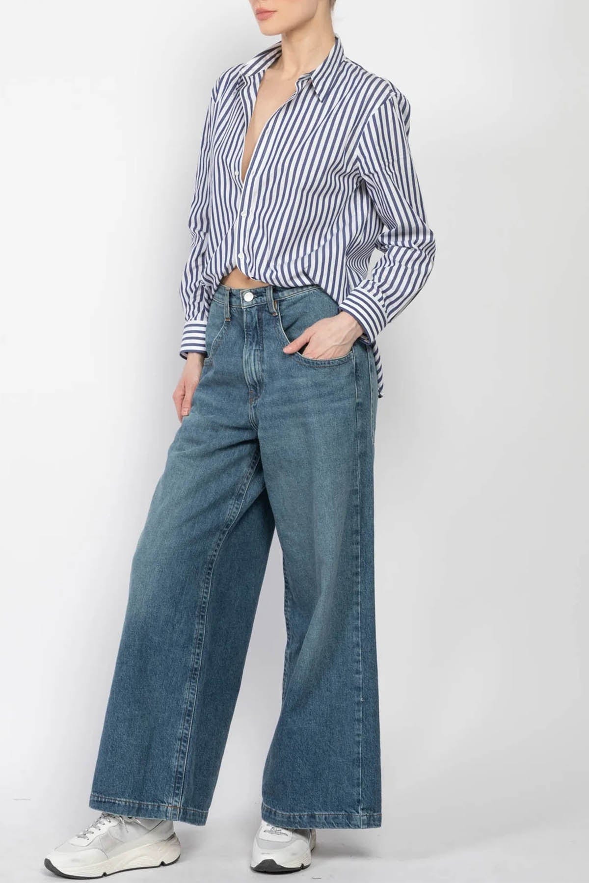 FRAME PANTALONE IN DENIM  Jeans Donna a Vita Alta Frame