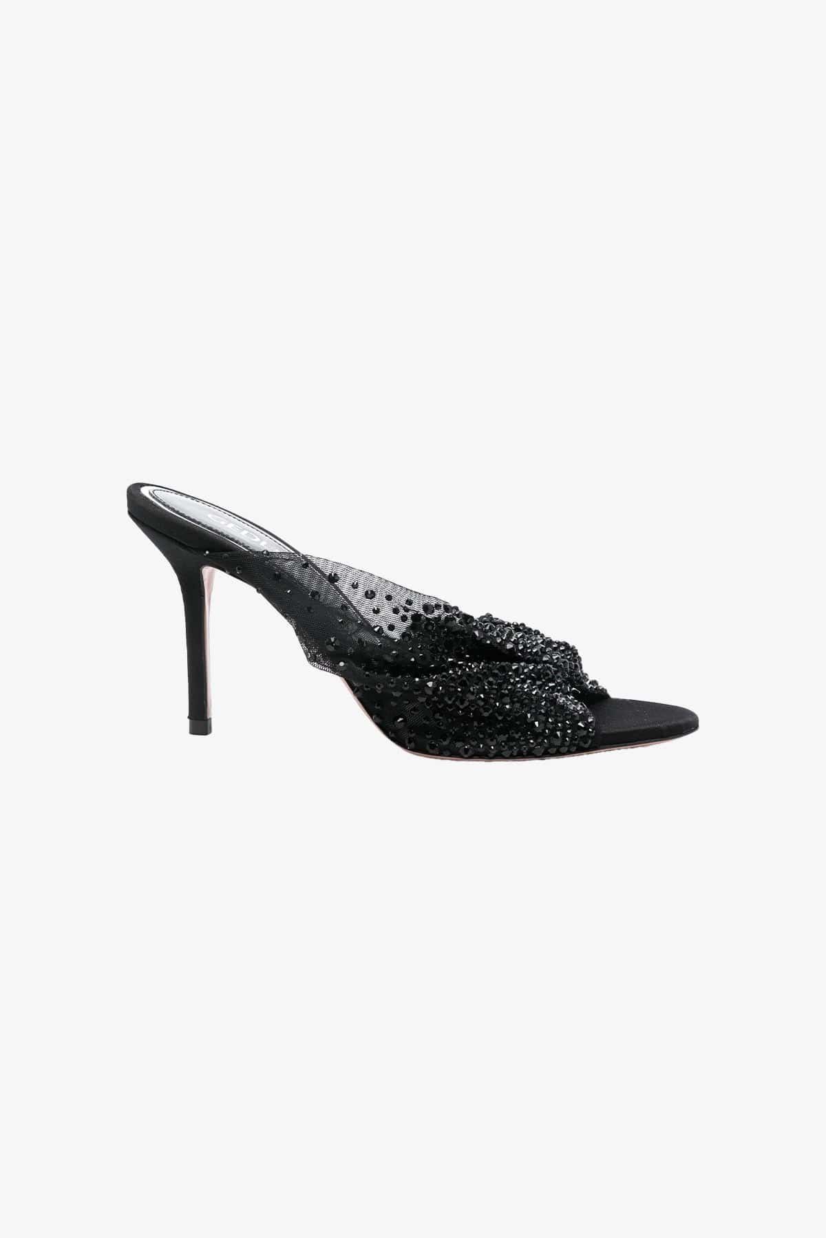 GEDEBE CALZATURE  NERO / 35 Decolletes Nera inTulle e Cristalli Mariel Gedebe