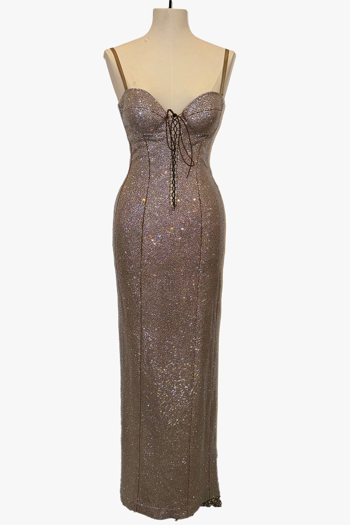 GIUSEPPE DI MORABITO ABITO  Abito lungo beige in strass donna Giuseppe di Morabito