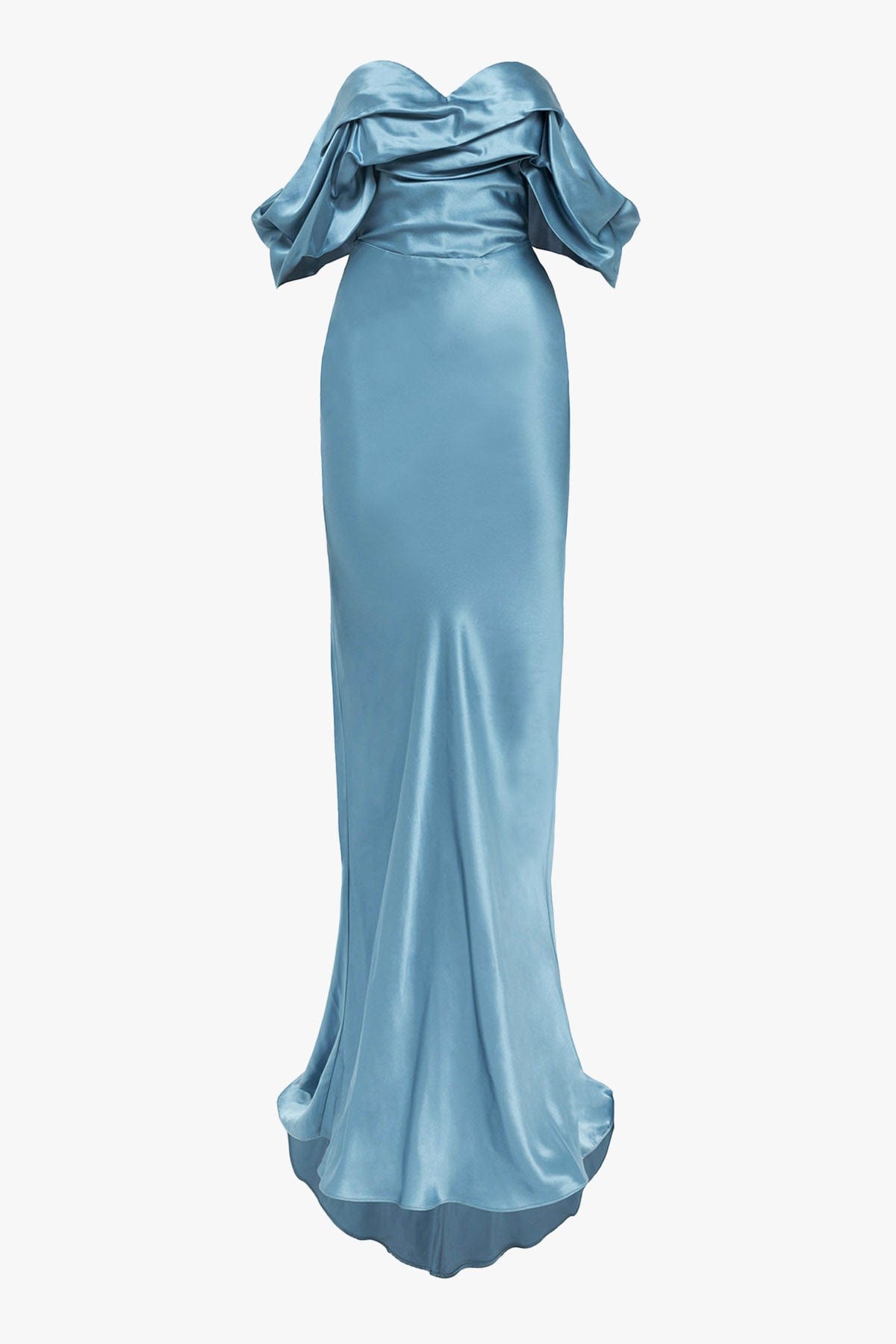 GIUSEPPE DI MORABITO ABITO  AZZURRO / 36 Abito lungo in raso azzurro con spalle scese donna Giuseppe di Morabito