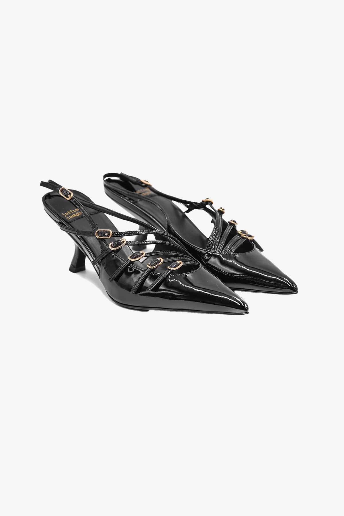 JEFFREY CAMPBELL CALZATURE  Slingback con laccetti Jeffrey Campbell in vernice nera