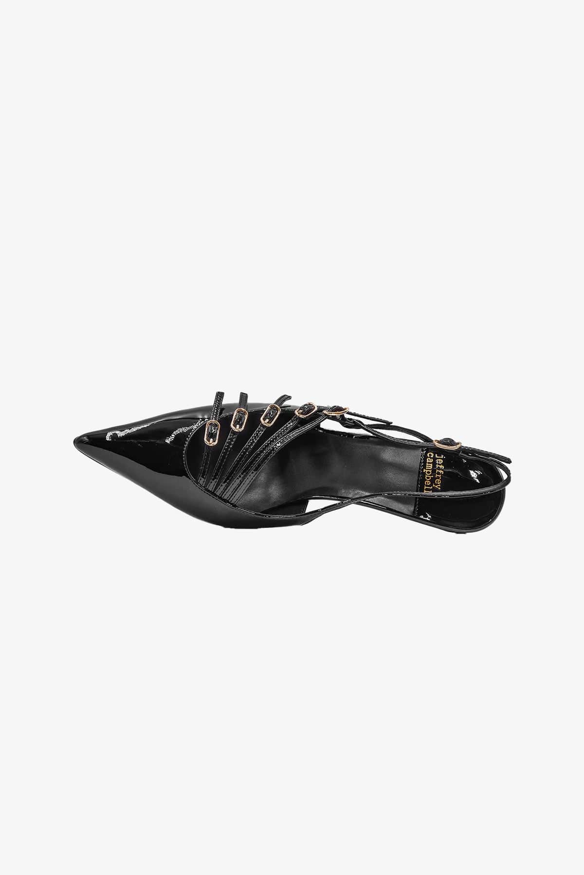 JEFFREY CAMPBELL CALZATURE  Slingback con laccetti Jeffrey Campbell in vernice nera