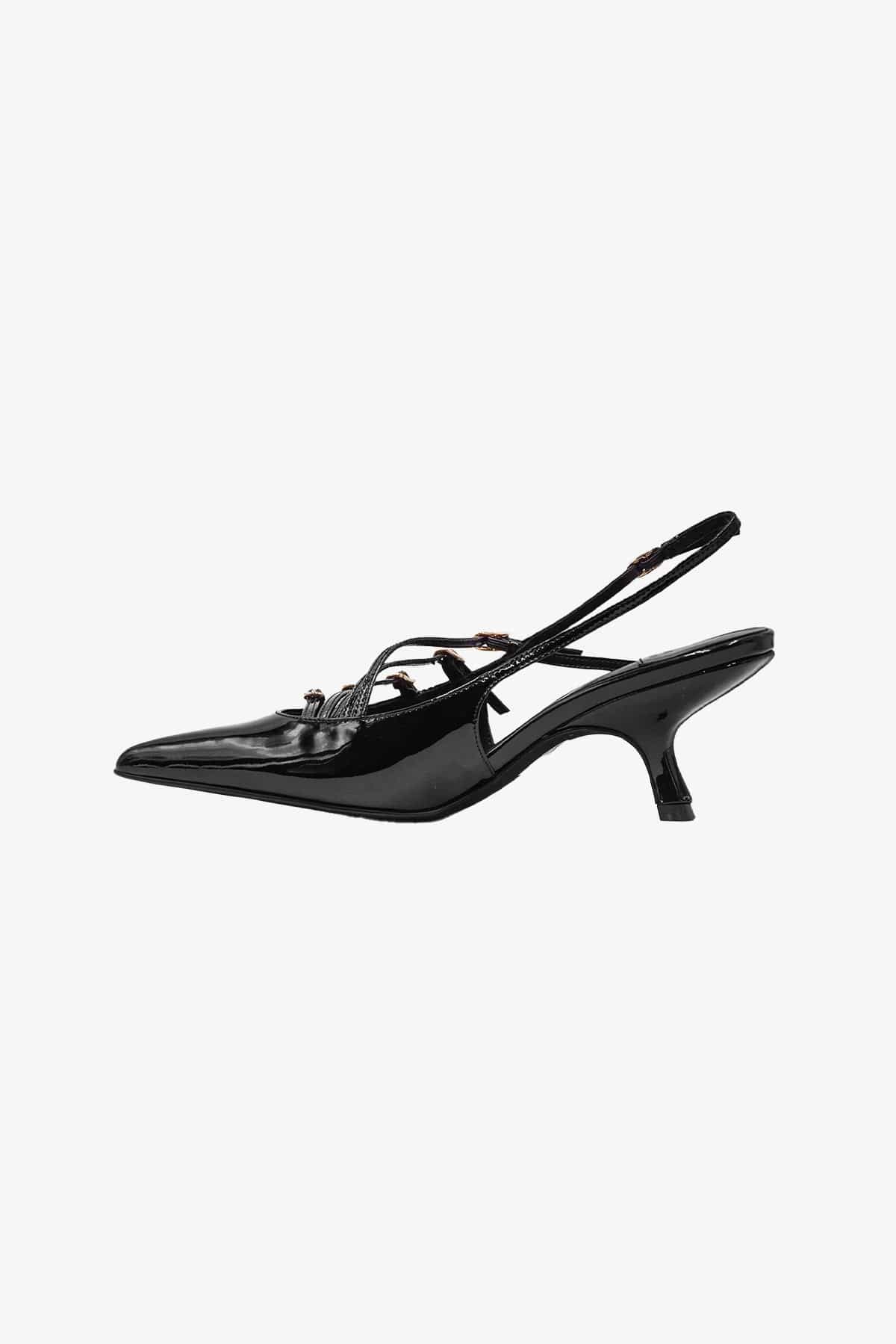 JEFFREY CAMPBELL CALZATURE  Slingback con laccetti Jeffrey Campbell in vernice nera