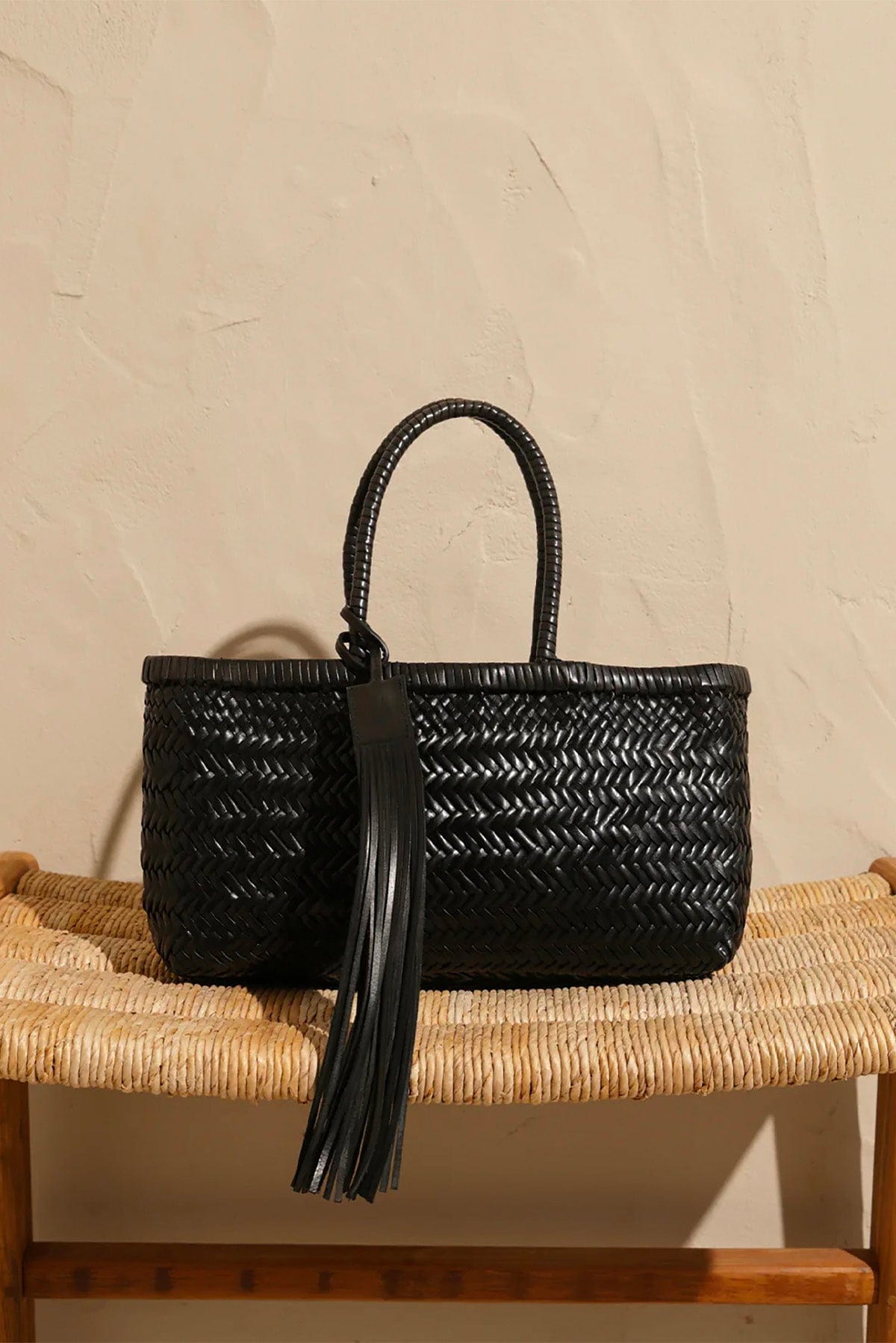 MANEBI BORSA  NERO / UNICA Borsa in pelle intrecciata Manebi L15ND