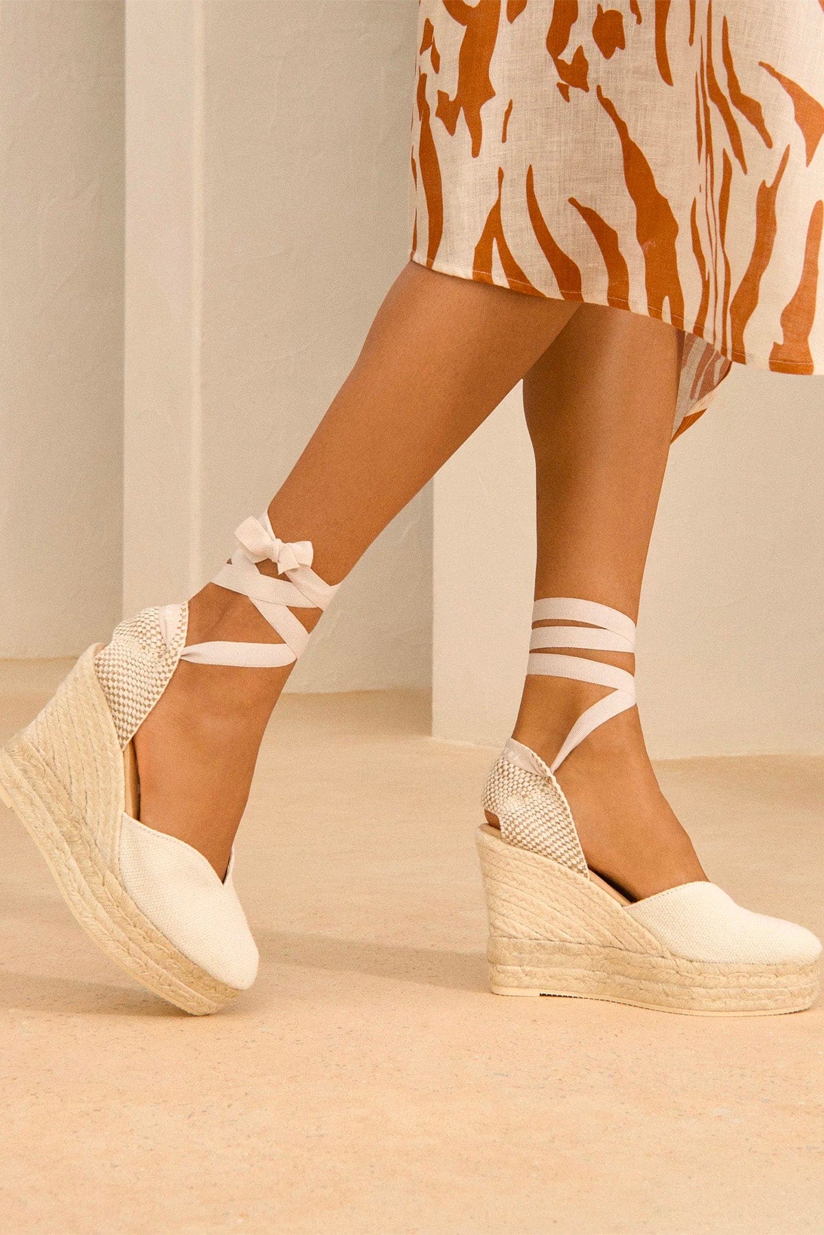 MANEBI CALZATURE  Espadrilles donna biaanche con nastro removibile Manebi O70WH