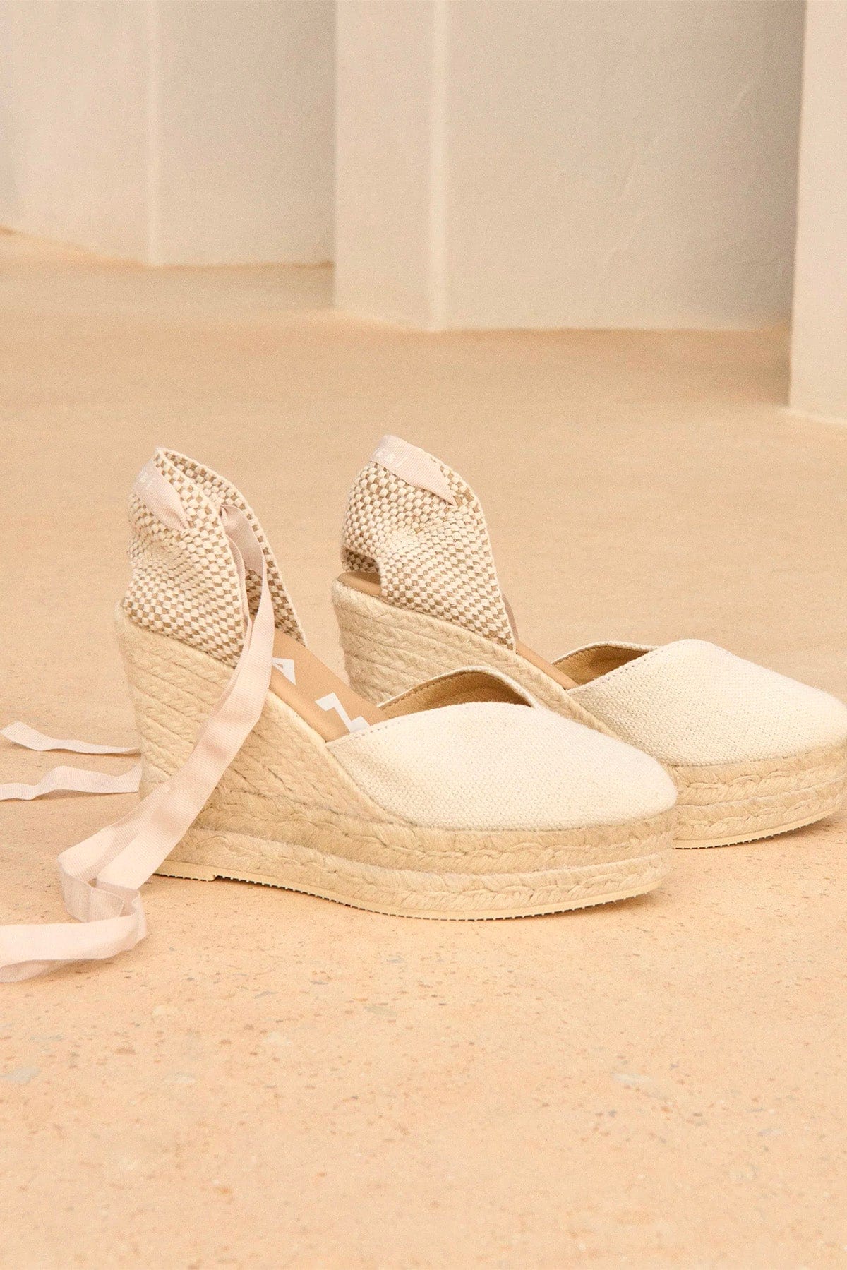 MANEBI CALZATURE  Espadrilles donna biaanche con nastro removibile Manebi O70WH