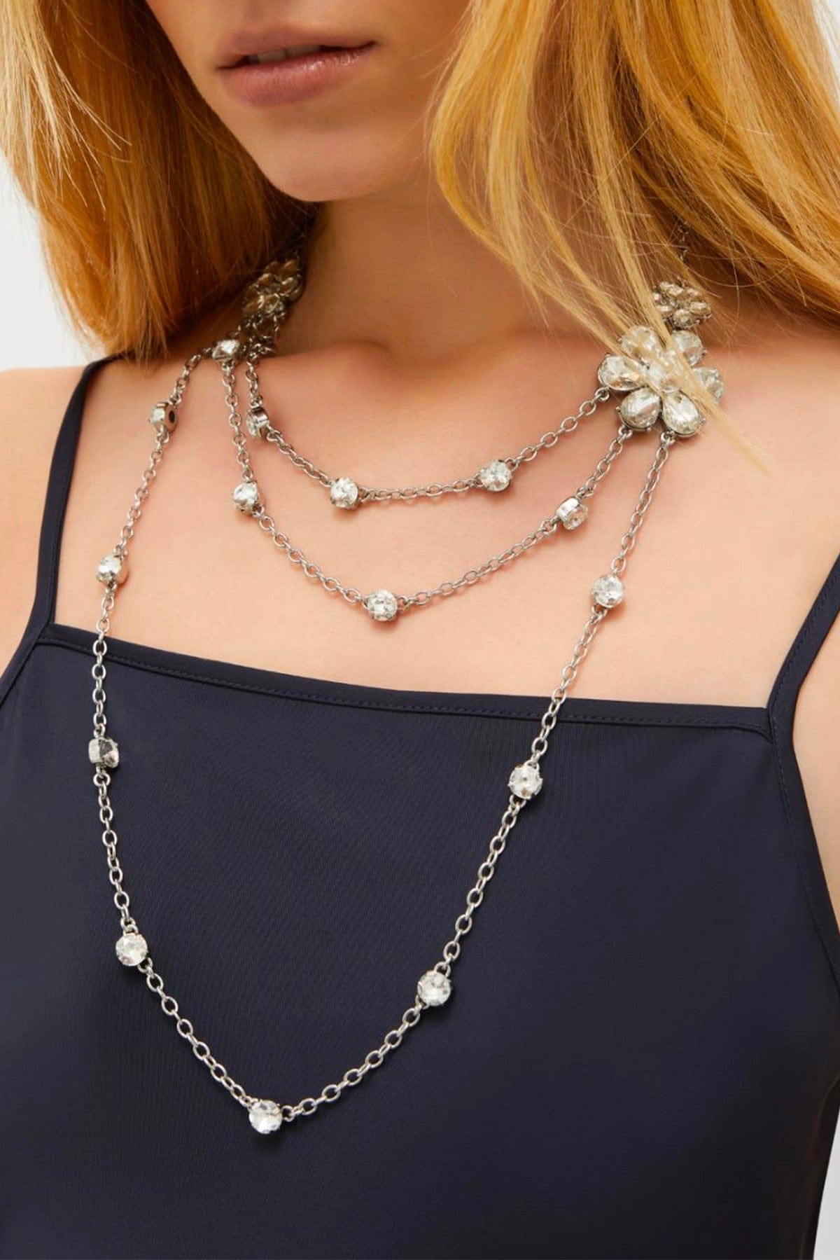 MARELLA BIGIOTTERIA  CRYSTAL / UNICA Collana lunga multigiro con fiori Marella Satira