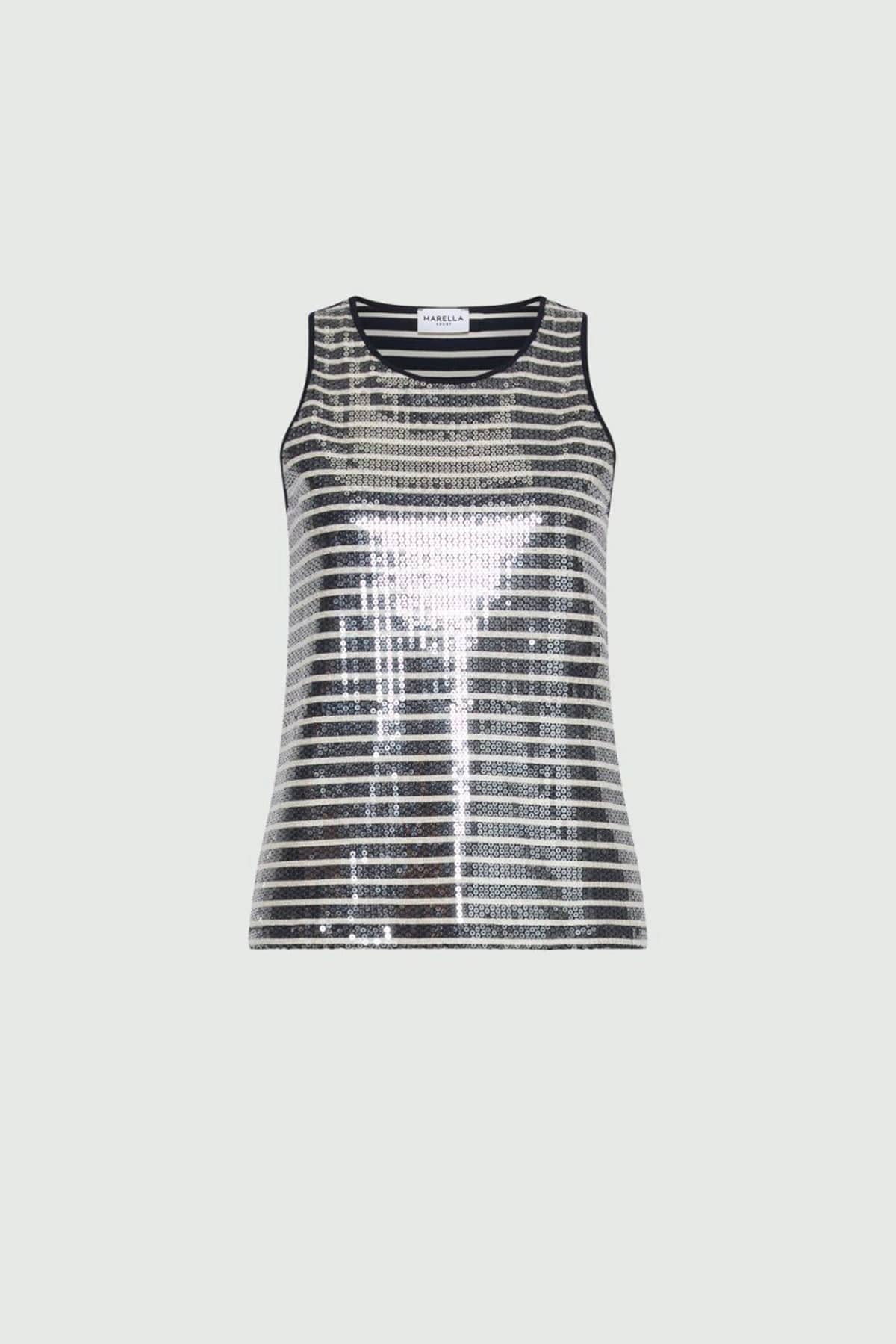 MARELLA BODY/ TOP  BLU PANNA / XXS Canotta rigata donna Marella Terzo