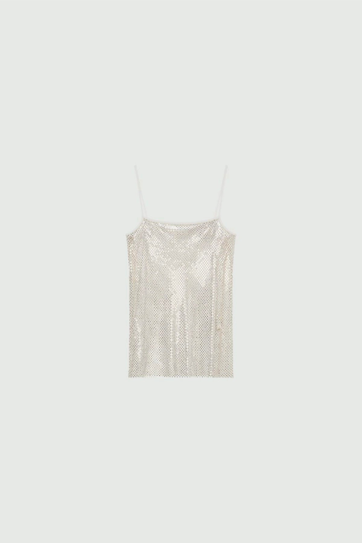 MARELLA BODY/ TOP  GESSO / XXS Top rete donna con cristalli Marella Moscato2