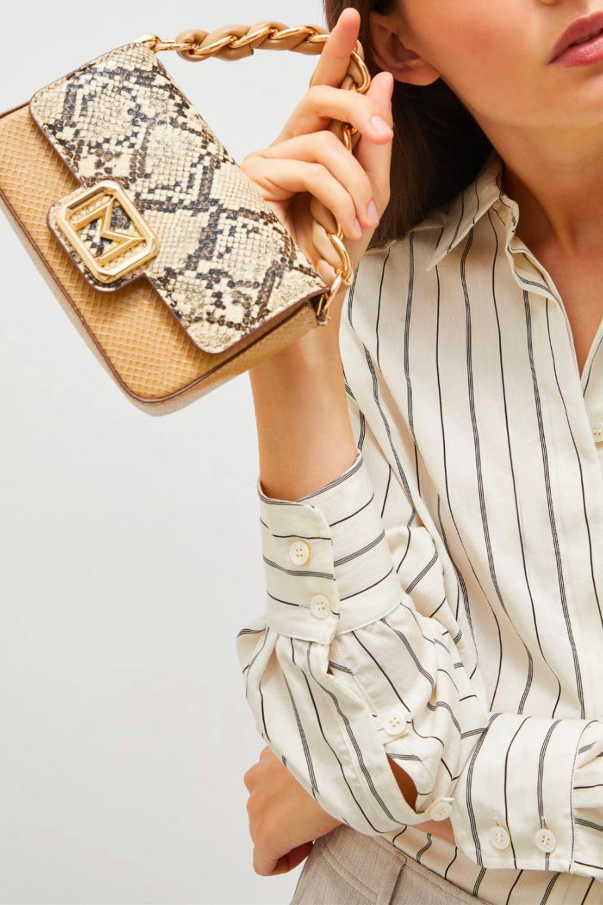 MARELLA BORSA  Borsa in pelle vegana stampa coccodrillo Marella Lontra1