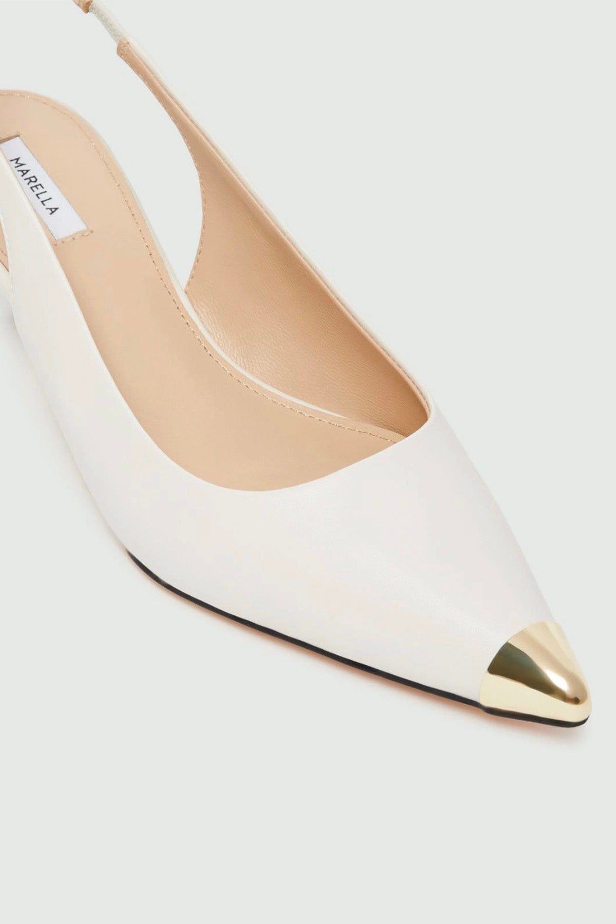 MARELLA CALZATURE  Slingback bianche in nappa Marella Papero