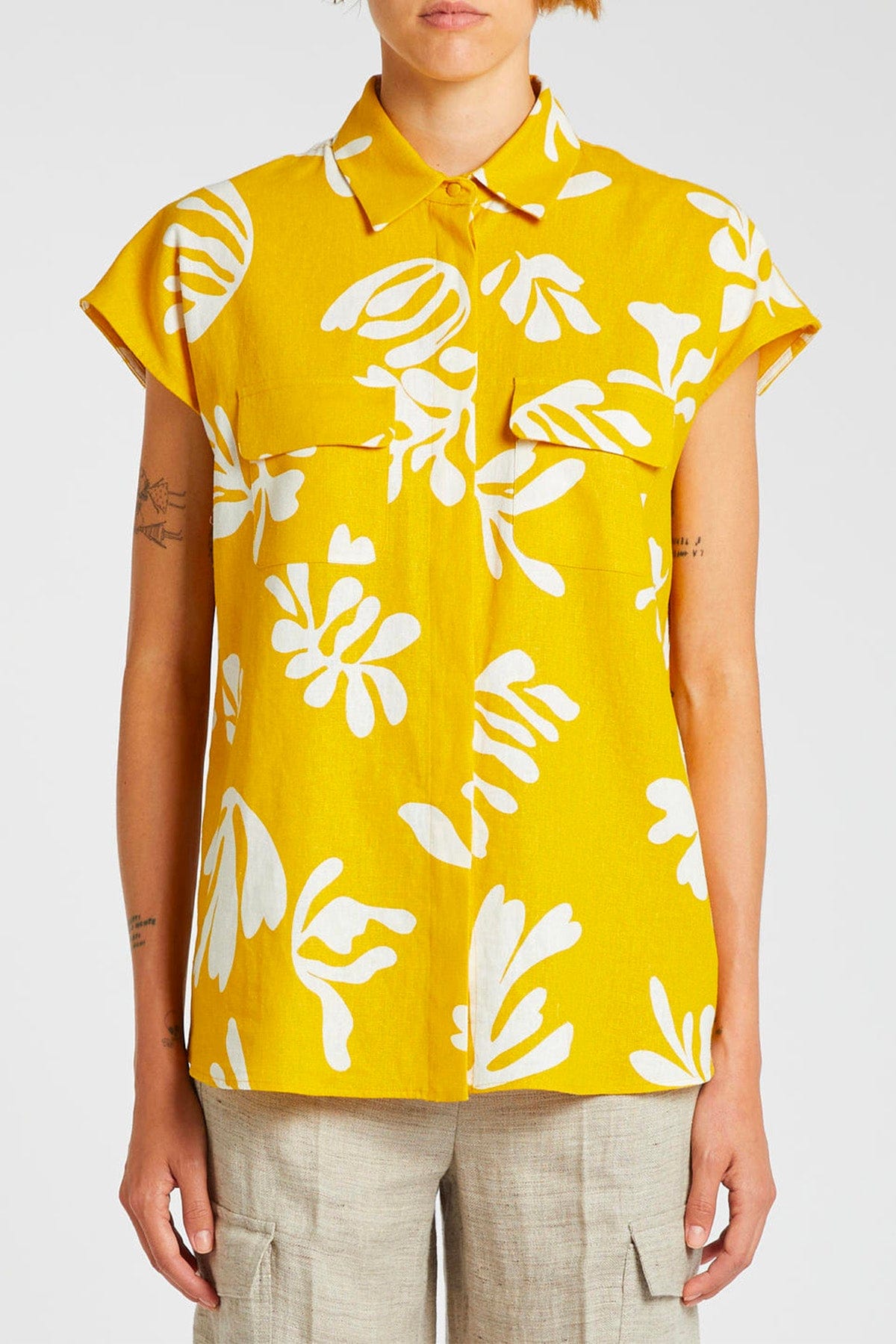 MARELLA CAMICIA  GIALLO / 34 Camicia Stampata donna Marella Addotto