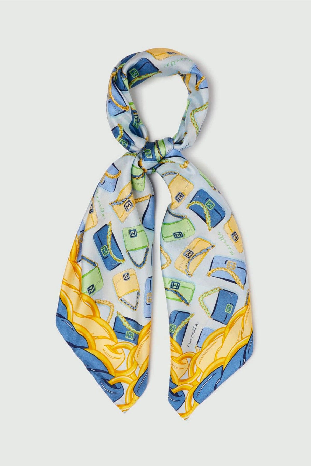 MARELLA FOULARD-SCIARPA-NASTRO  GIALLO / AZZURRO / UNICA Foulard in seta stampato Marella Fida