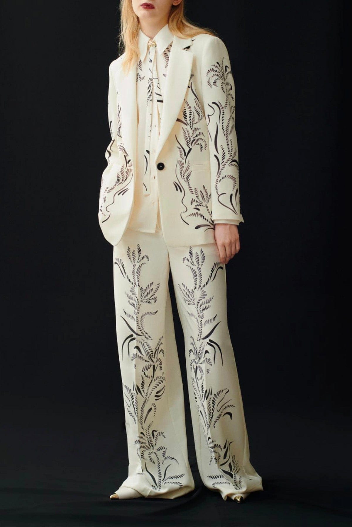 MARELLA GIACCA  BIANCO LANA / 34 Giacca bianca donna con stampa Marella Luciana