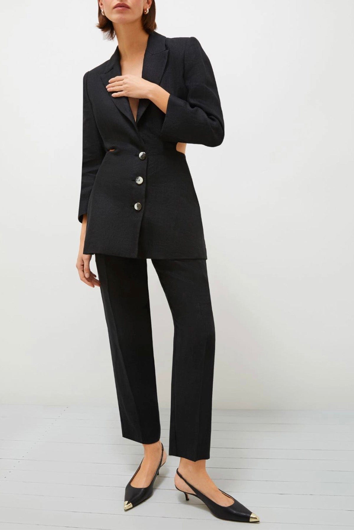 MARELLA GIACCA  NERO / 34 Giacca donna nera in lino Marella Ivonne