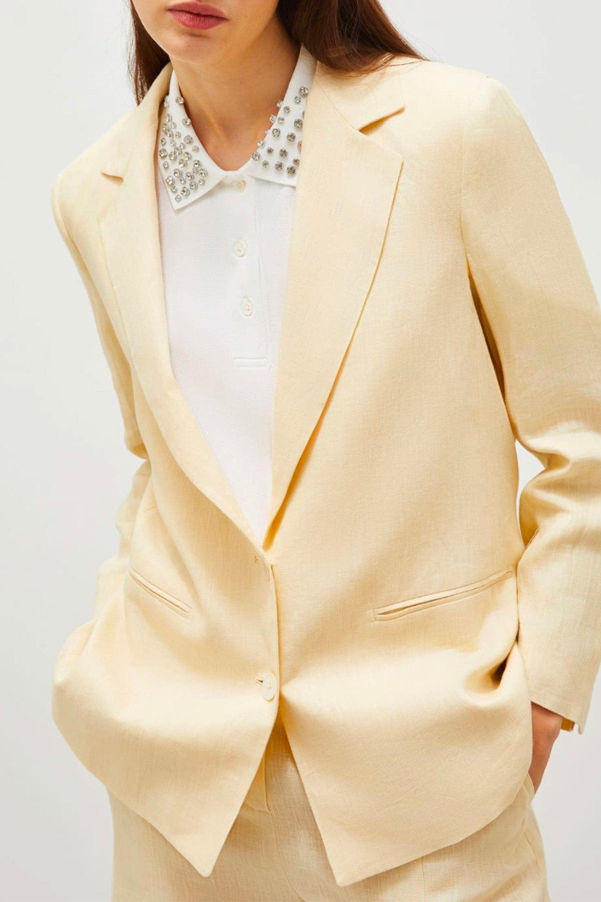 MARELLA GIACCA  GIALLO BANANA / 34 Giacca in lino donna Marella Dallas