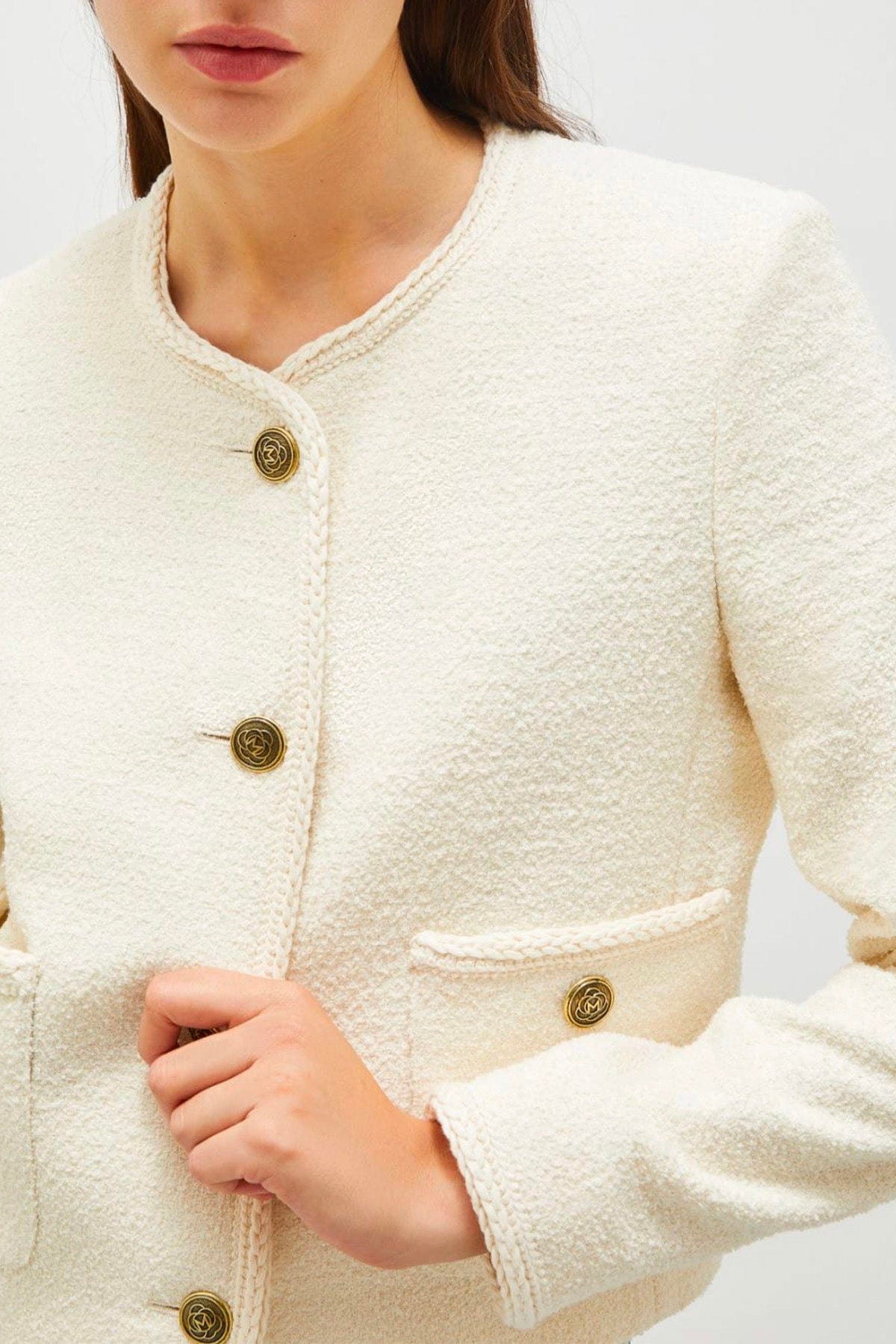 MARELLA GIACCA  BIANCO / 34 Giacca in stuoia bianca donna Marella Afona