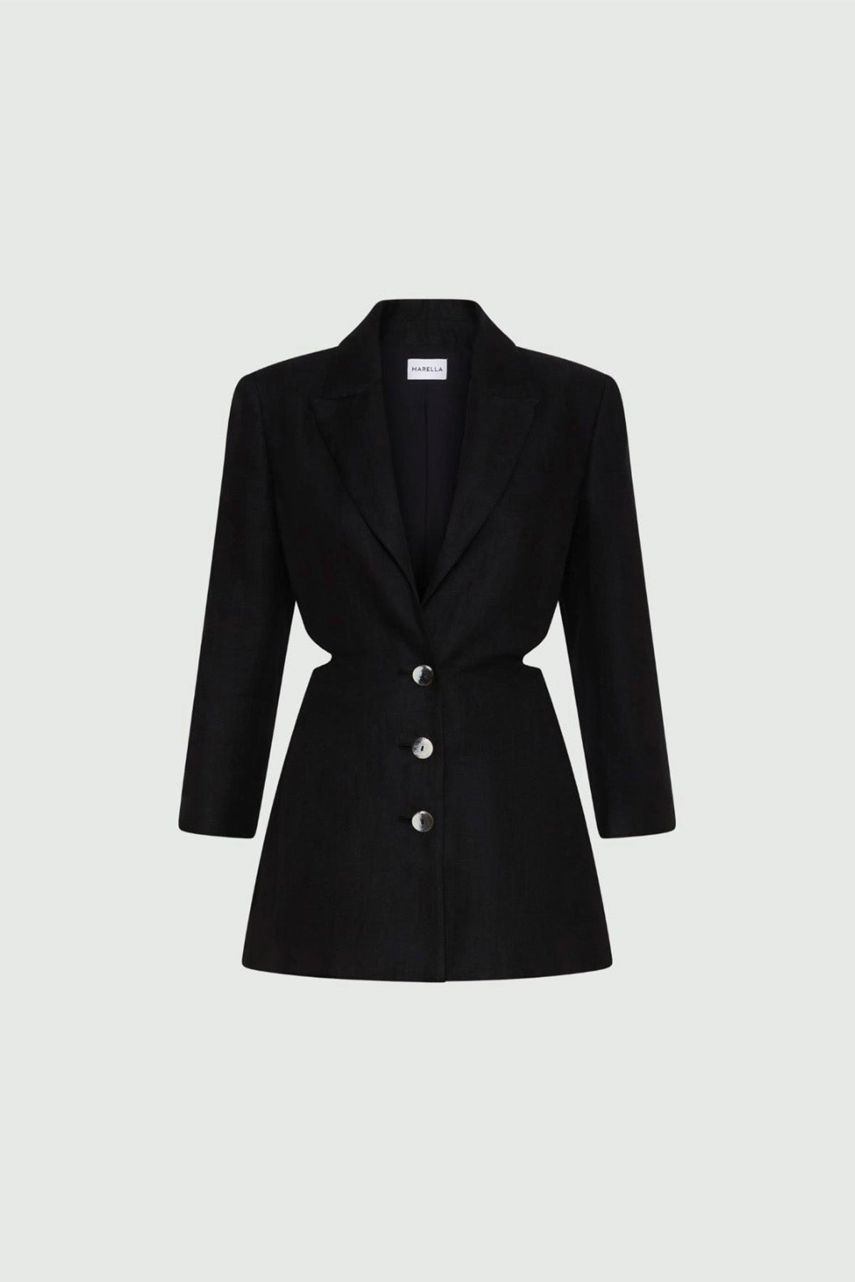 MARELLA GIACCA  NERO / 34 Giacca donna nera in lino Marella Ivonne