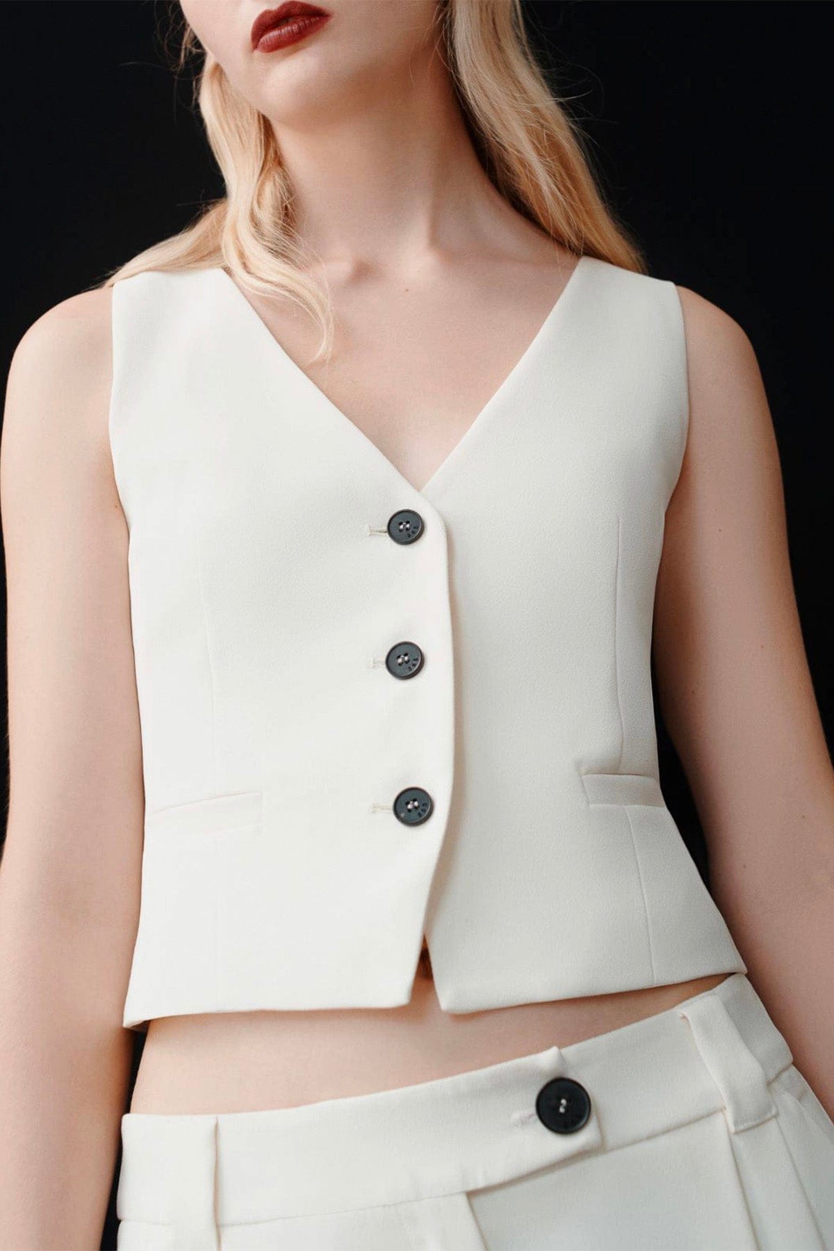 MARELLA GILET  Top bianco lana Marella Giberna