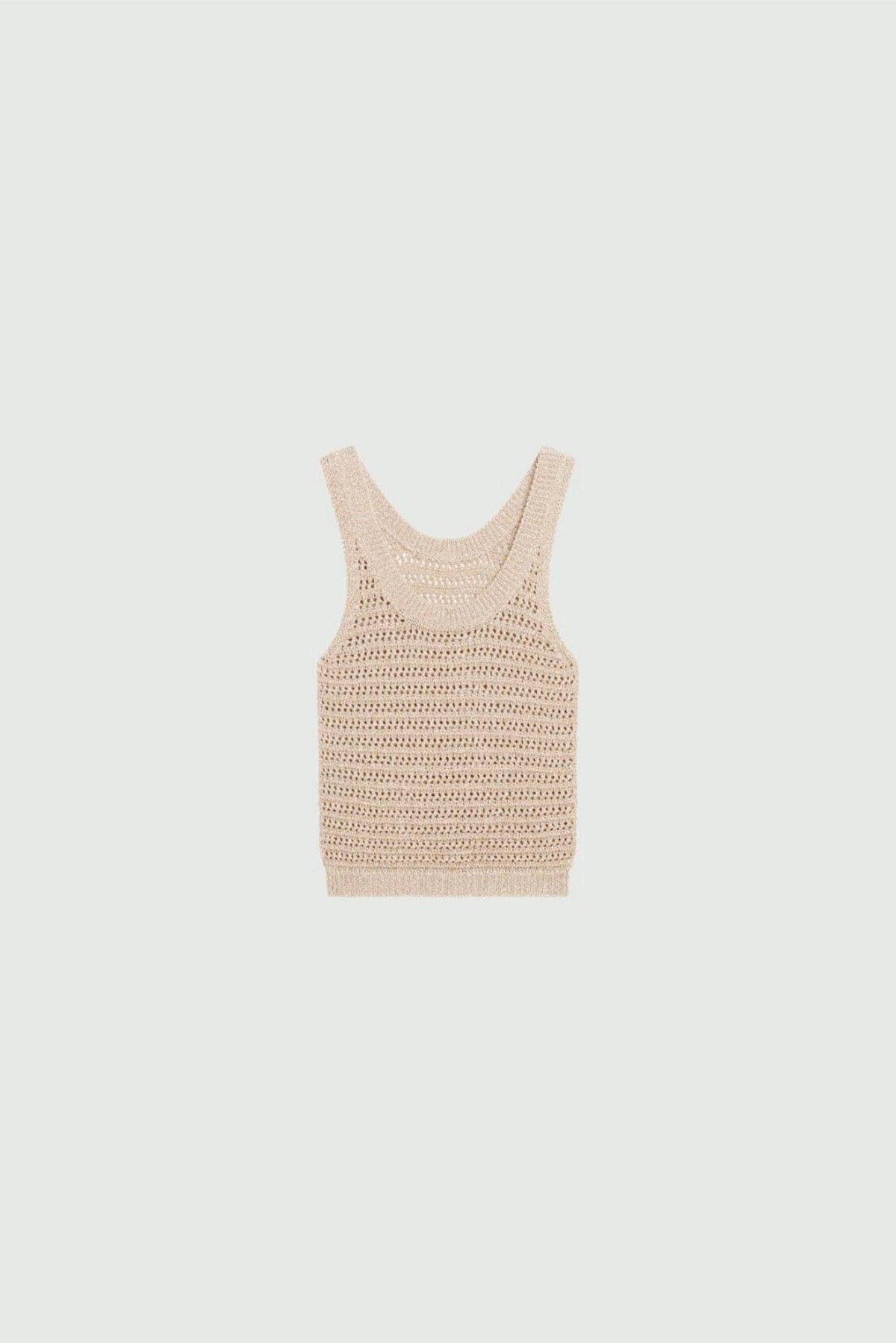 MARELLA MAGLIA-CANOTTIERA-TOP  ARGENTO / BEIGE / XXS Top donna Marella Ere