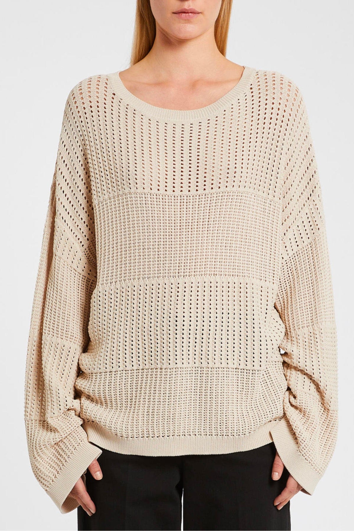 MARELLA MAGLIA-CANOTTIERA-TOP  SABBIA / XXS Maglia sabbia over donna Marella Teutone