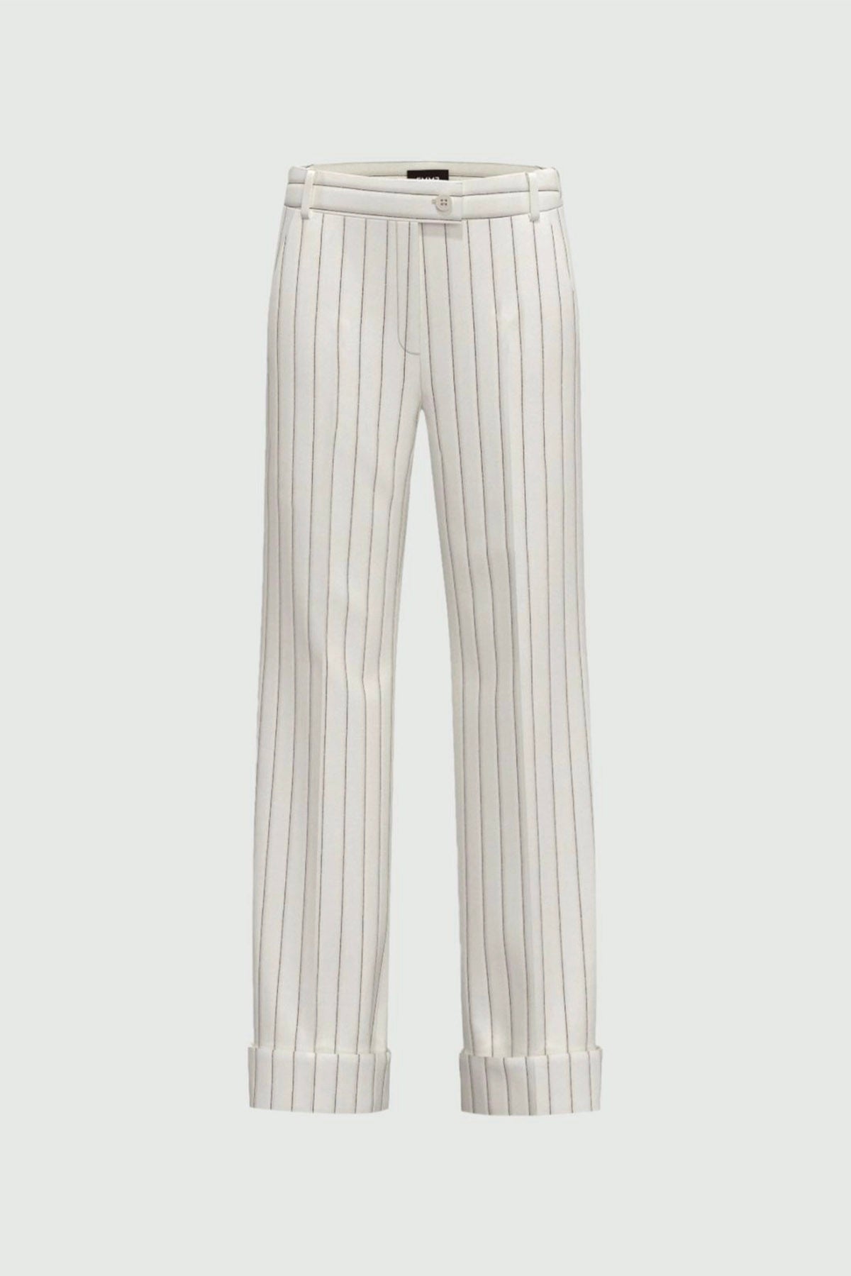 MARELLA PANTALONE LUNGO  BIANCO BURRO RIGATO / 38 Pantalone bianco gessato donna Emme Marella Agra2