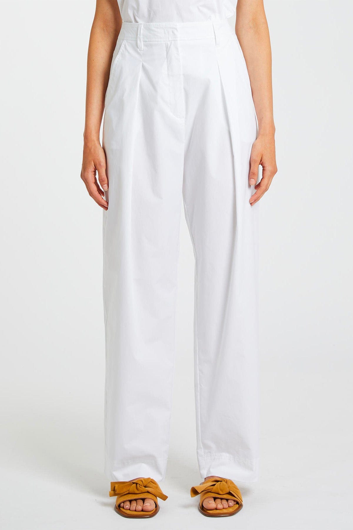 MARELLA PANTALONE LUNGO  BIANCO OTTICO / 34 Pantaloni bianchi donna Marella Colbert