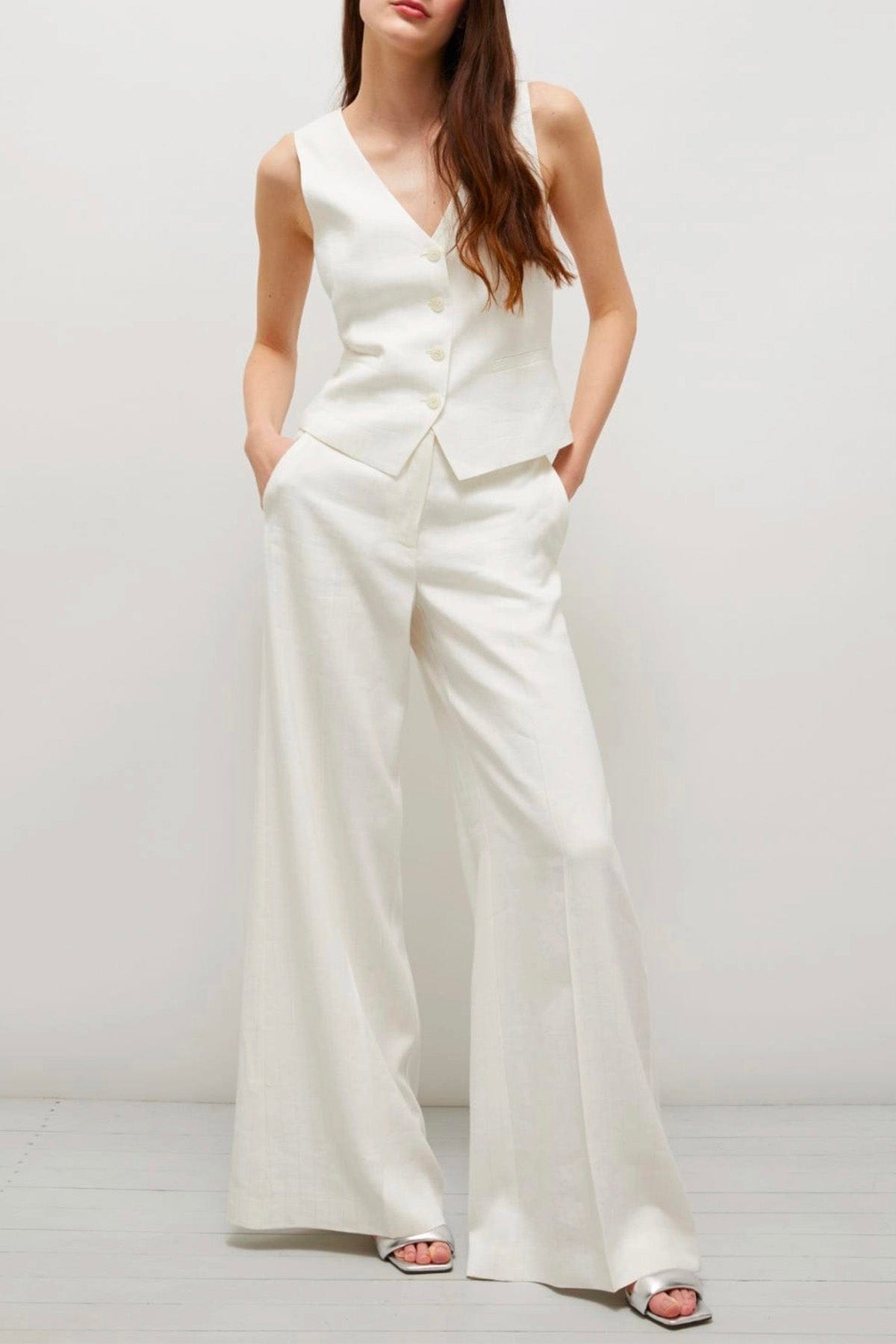MARELLA PANTALONE LUNGO  Pantaloni donna gessati in lurex Marella Ercole