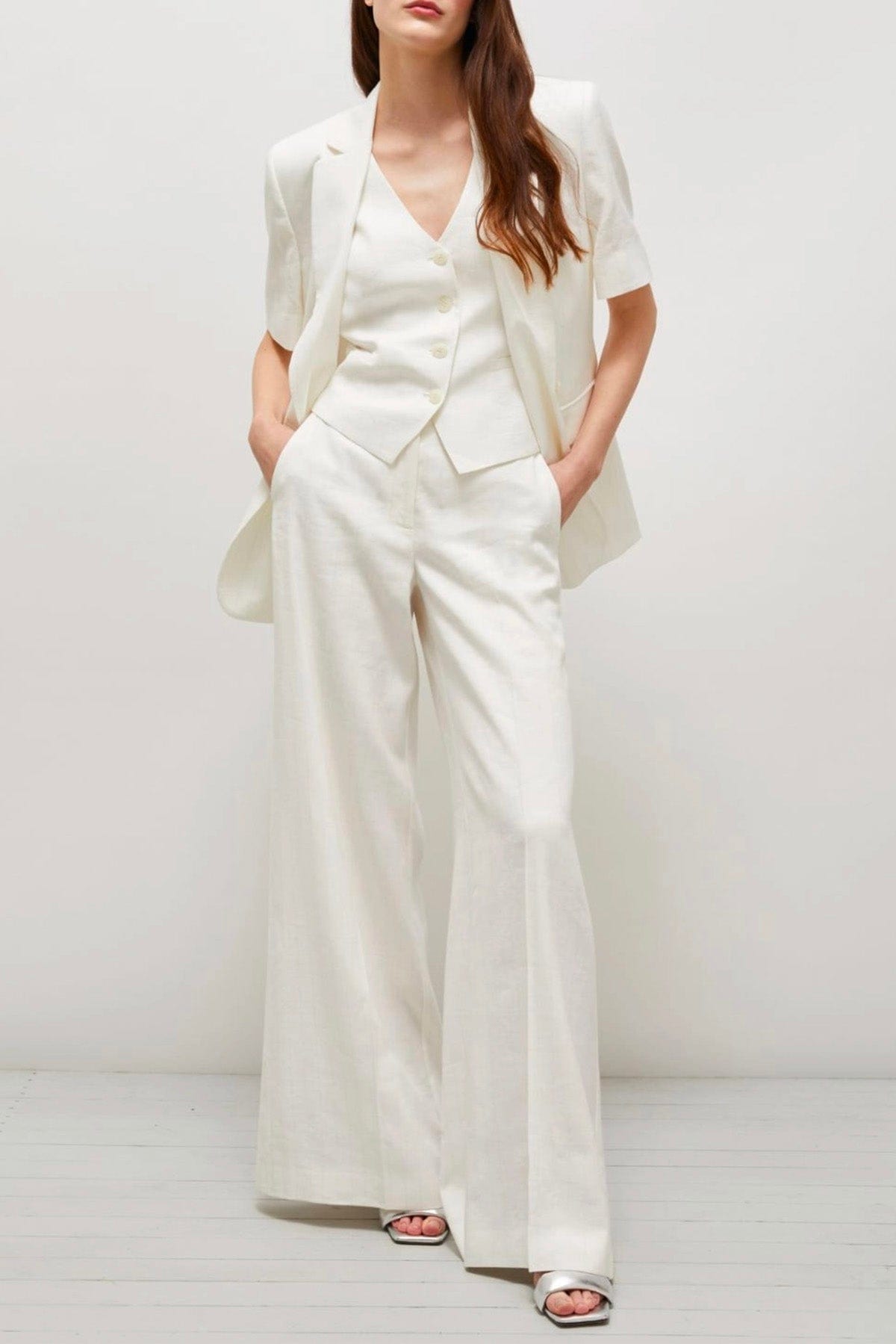 MARELLA PANTALONE LUNGO  Pantaloni donna gessati in lurex Marella Ercole