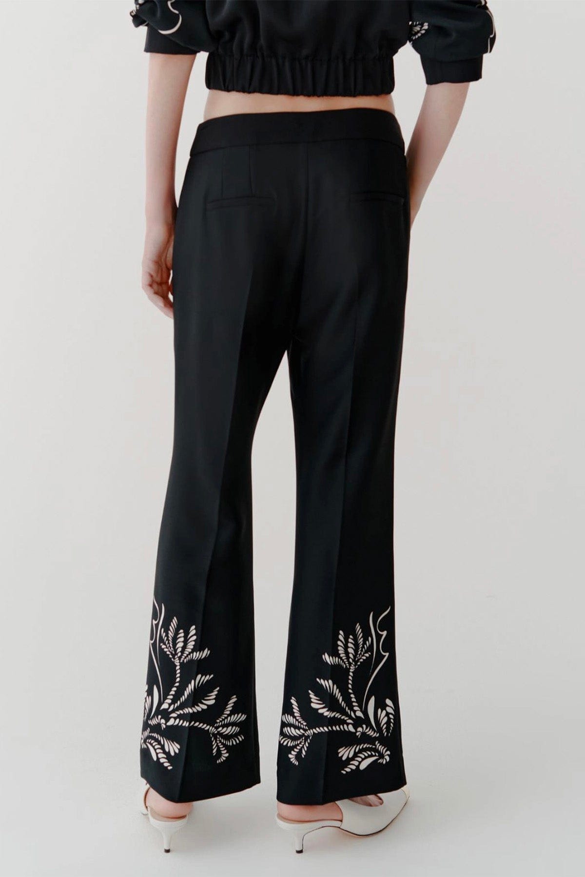MARELLA PANTALONE LUNGO  Pantaloni neri con stampa donna Marella Egizio