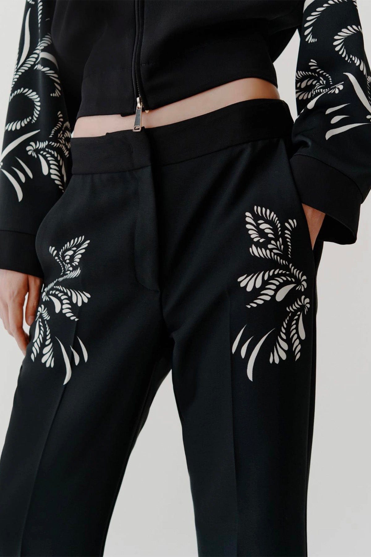 MARELLA PANTALONE LUNGO  Pantaloni neri con stampa donna Marella Egizio