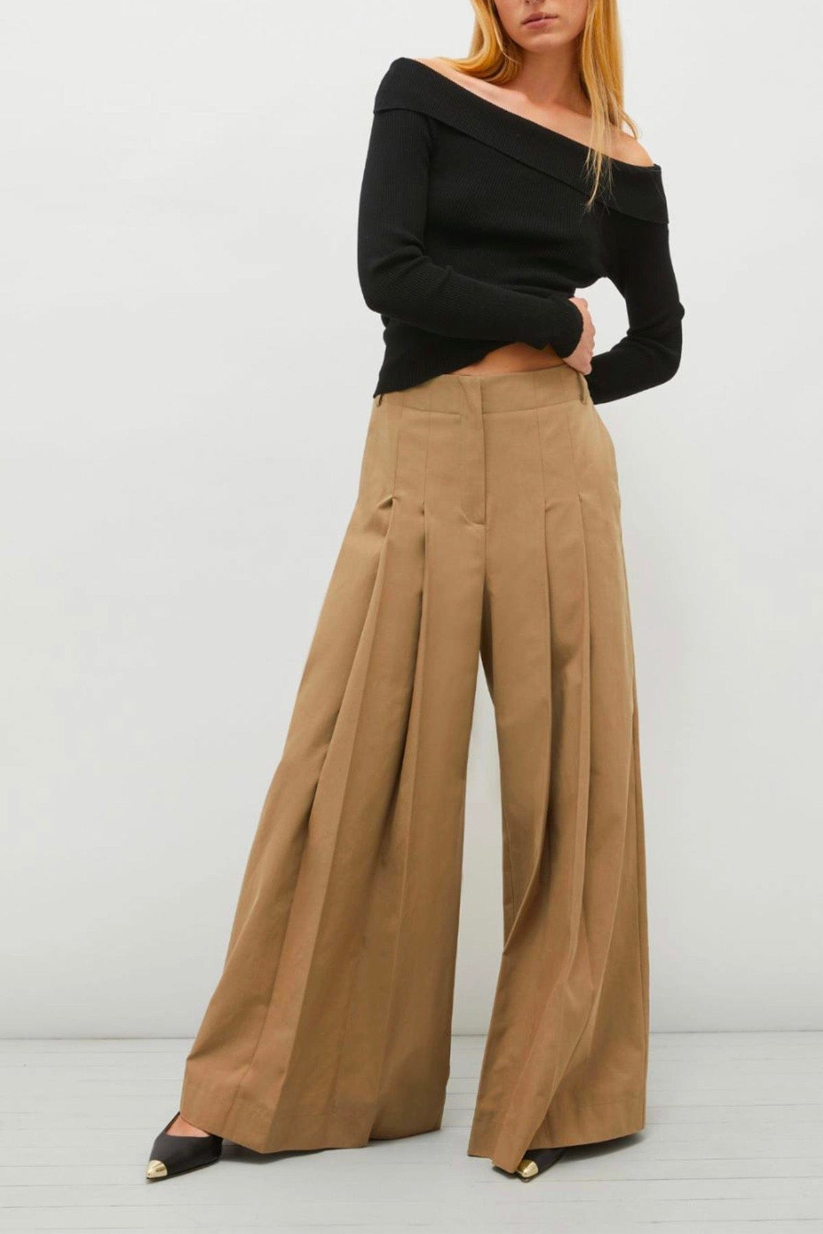 MARELLA PANTALONE LUNGO  MARRONE COLONIALE / 34 Pantaloni over donna marrone Marella Stigma