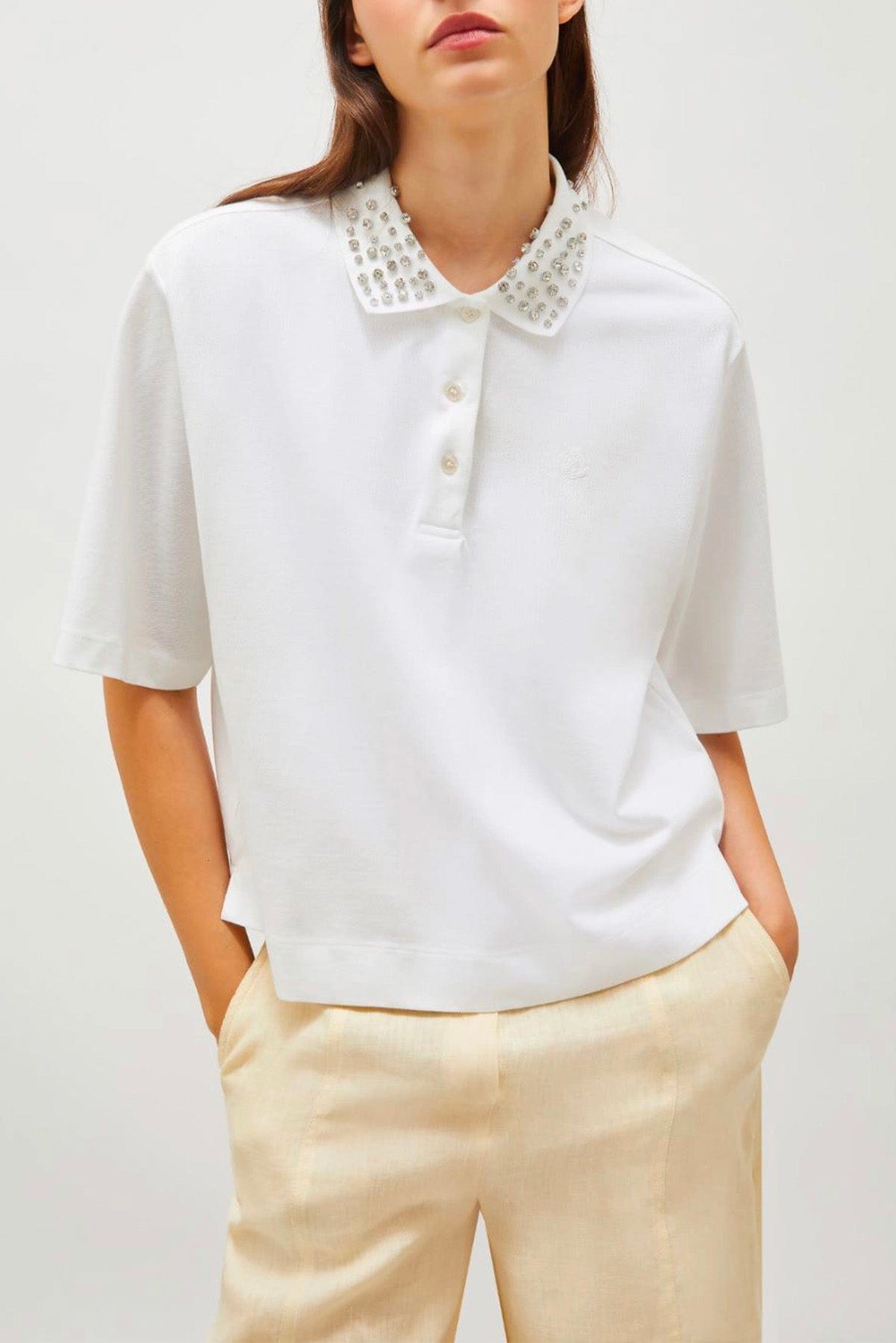 MARELLA POLO  BIANCO OTTICO / XXS Polo bianca donna Marella Gonzaga