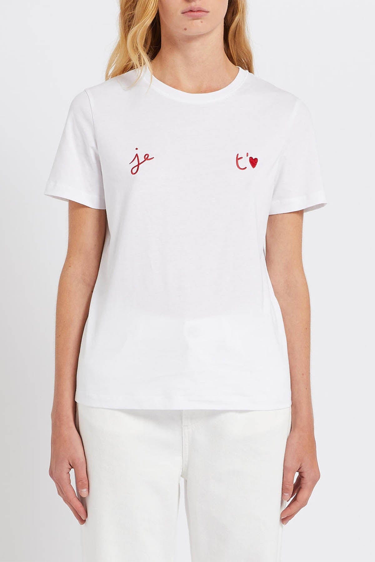 MARELLA T&#39;SHIRT  SCRITTA J E / XXS T-Shirt in Cotone Donna Marella Branca