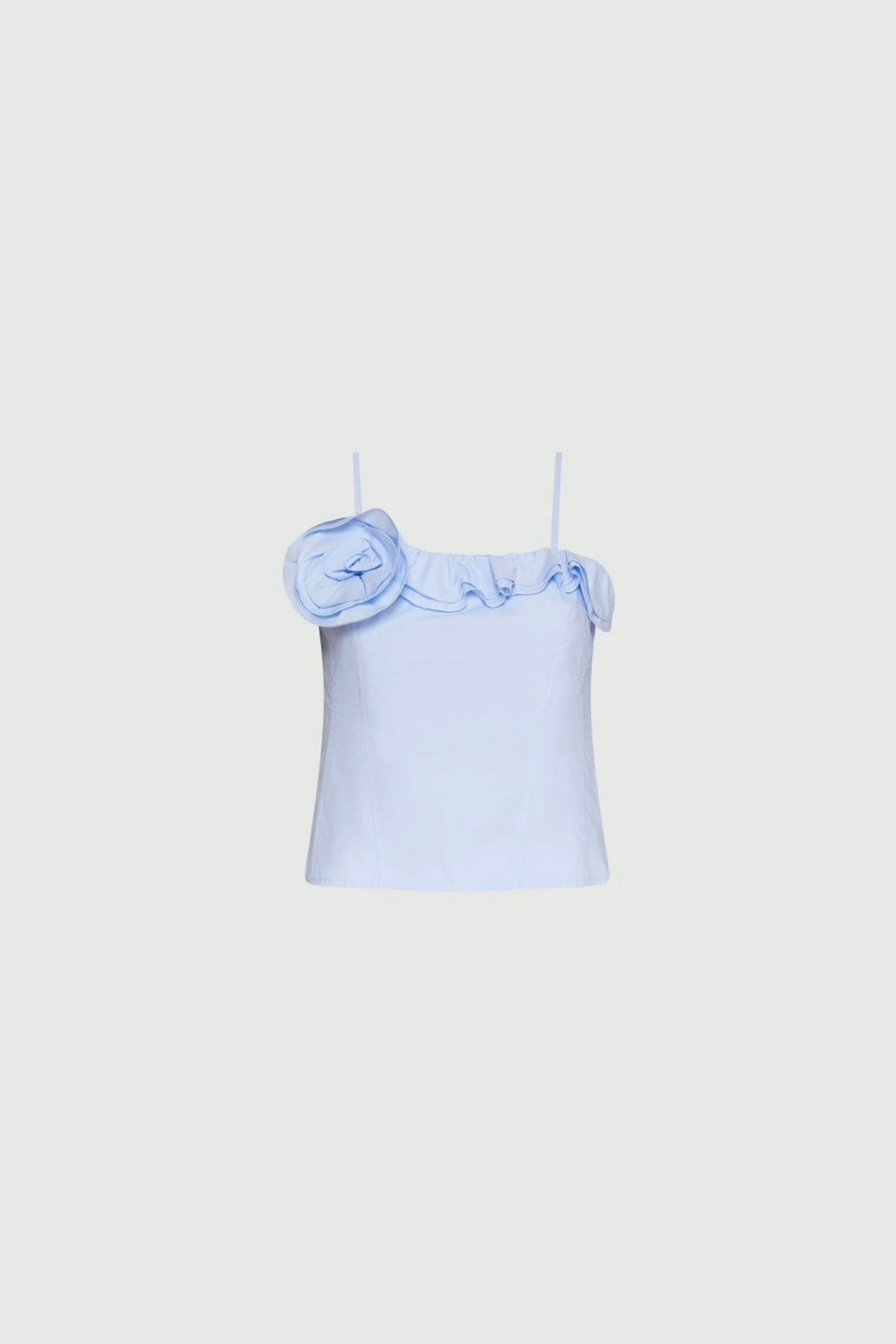 MARELLA TOP-CANOTTIERA IN TES.  AZZURRO CHIARO / 34 Top donna con dettaglio fiore Marella Elleno