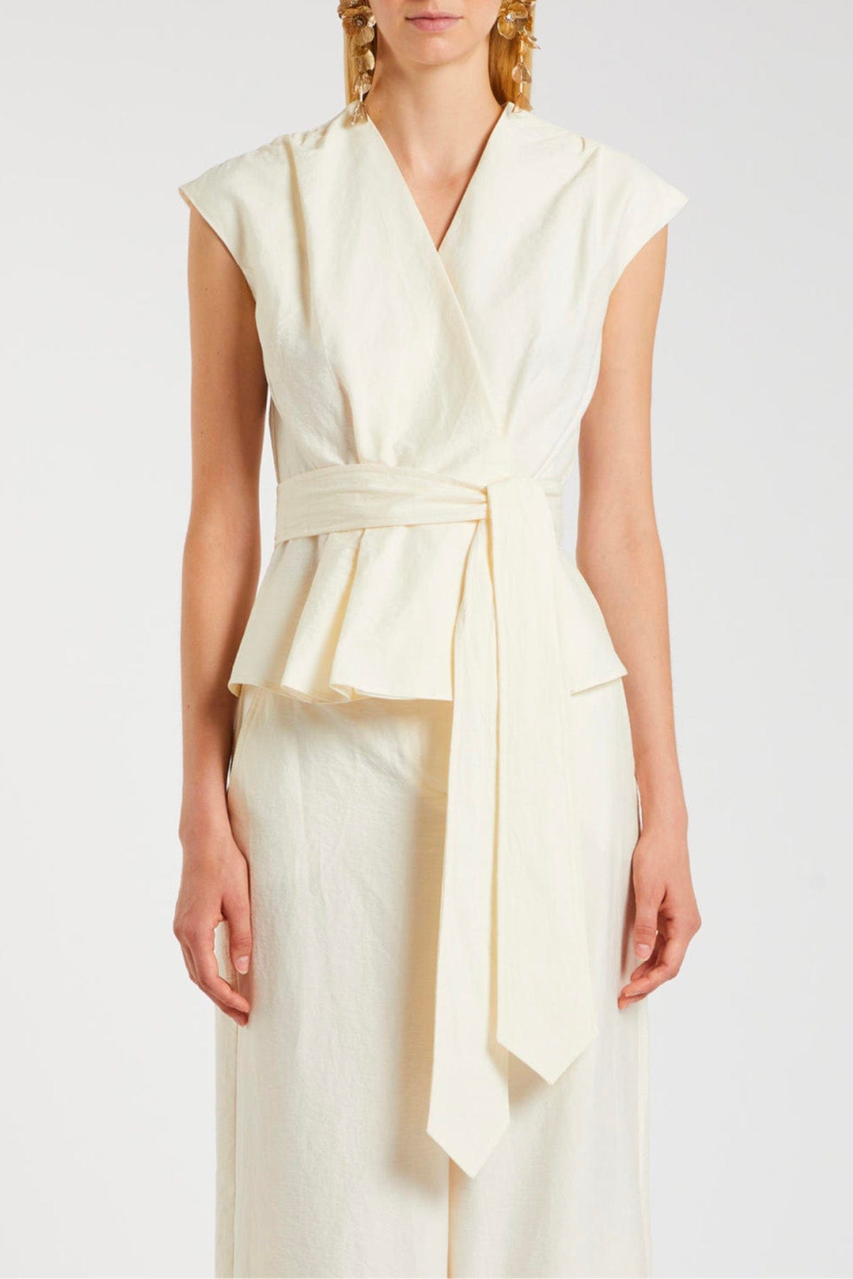 MARELLA TOP-CANOTTIERA IN TES.  PANNA / 34 Top donna bianco Marella Bronzo