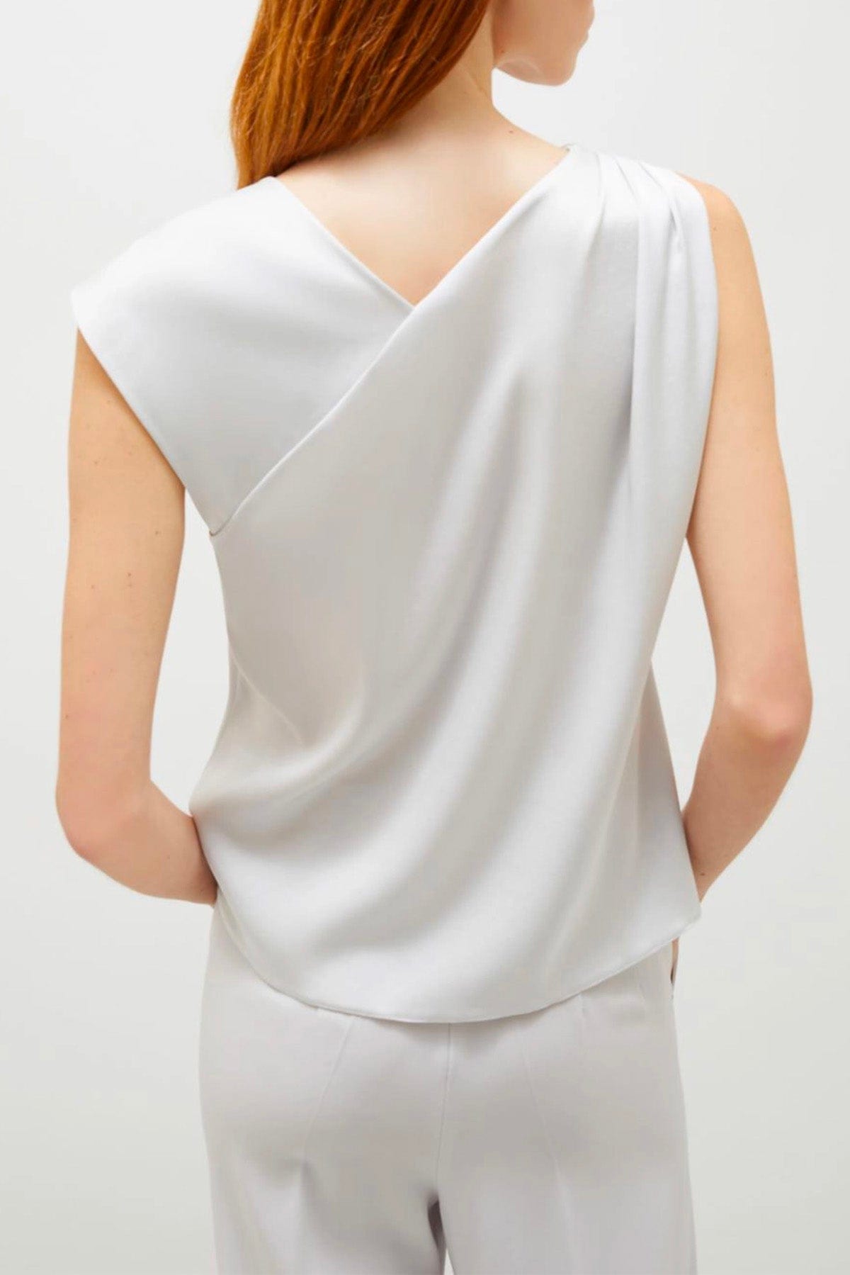 MARELLA TOP-CANOTTIERA IN TES.  Top ecru donna Marella Cimone1