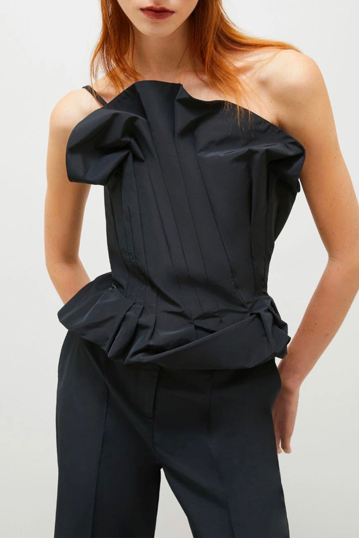 MARELLA TOP-CANOTTIERA IN TES.  NERO / 34 Top nero donna Dorina Marella