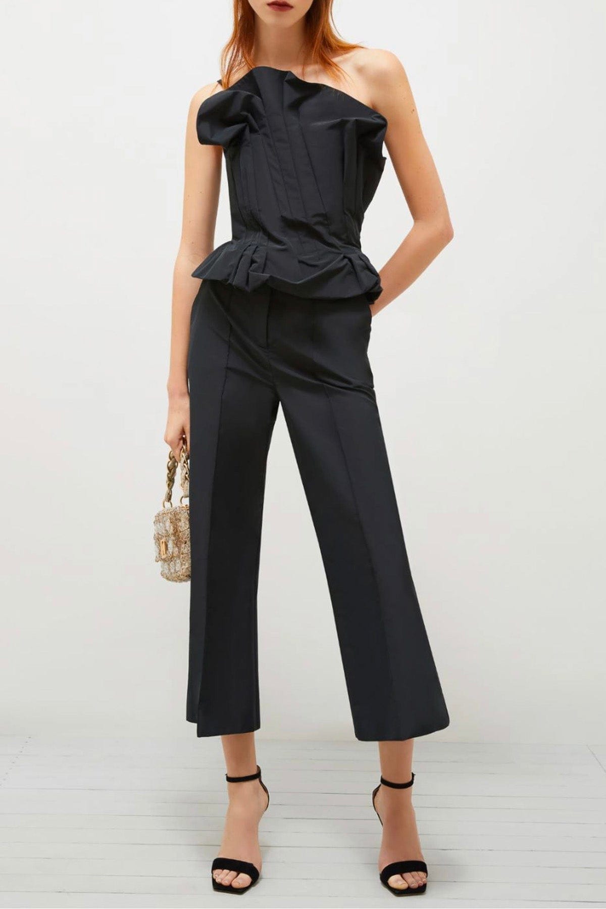 MARELLA TOP-CANOTTIERA IN TES.  Top nero donna Dorina Marella