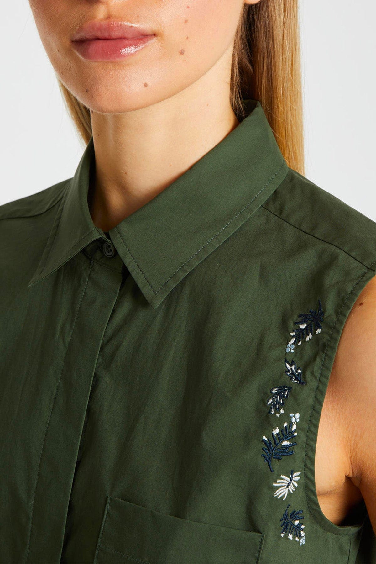 MARELLA TOP-CANOTTIERA IN TES.  Top verde donna Marella Savoia