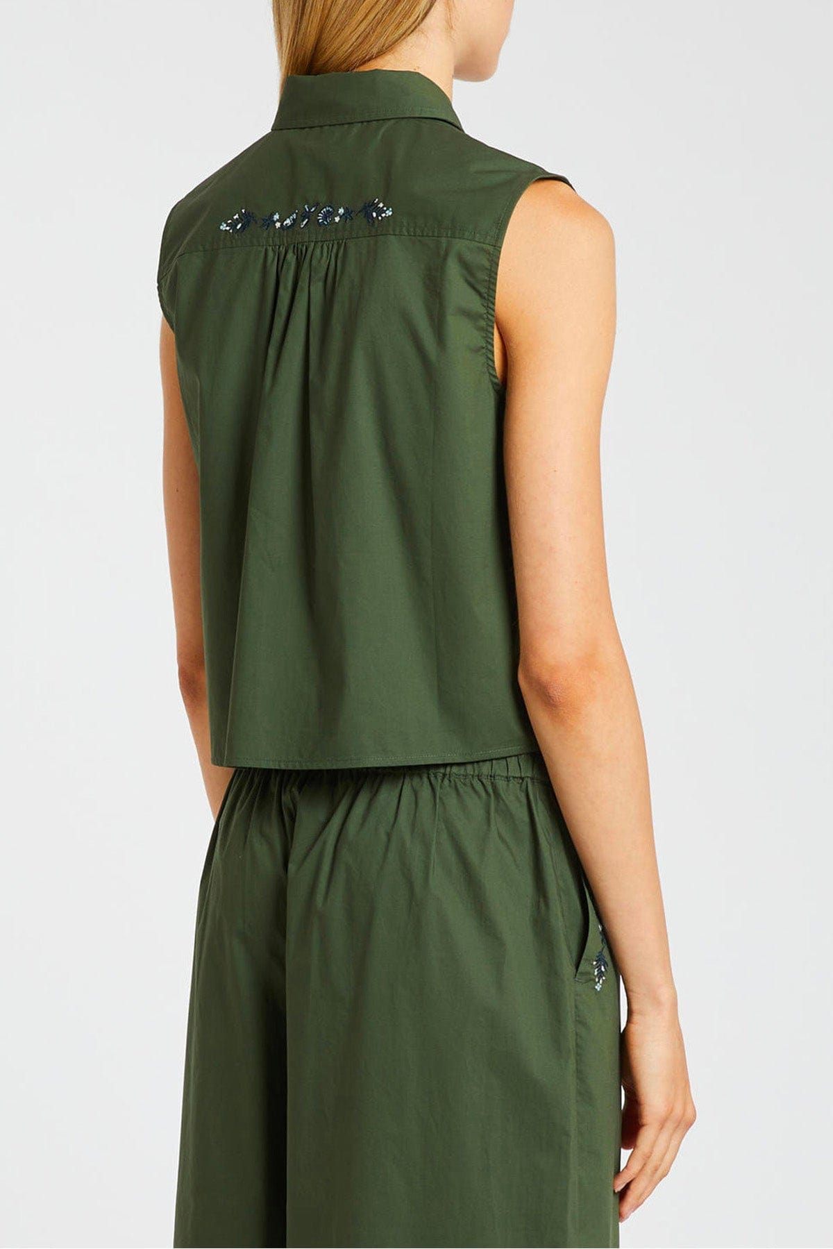 MARELLA TOP-CANOTTIERA IN TES.  Top verde donna Marella Savoia