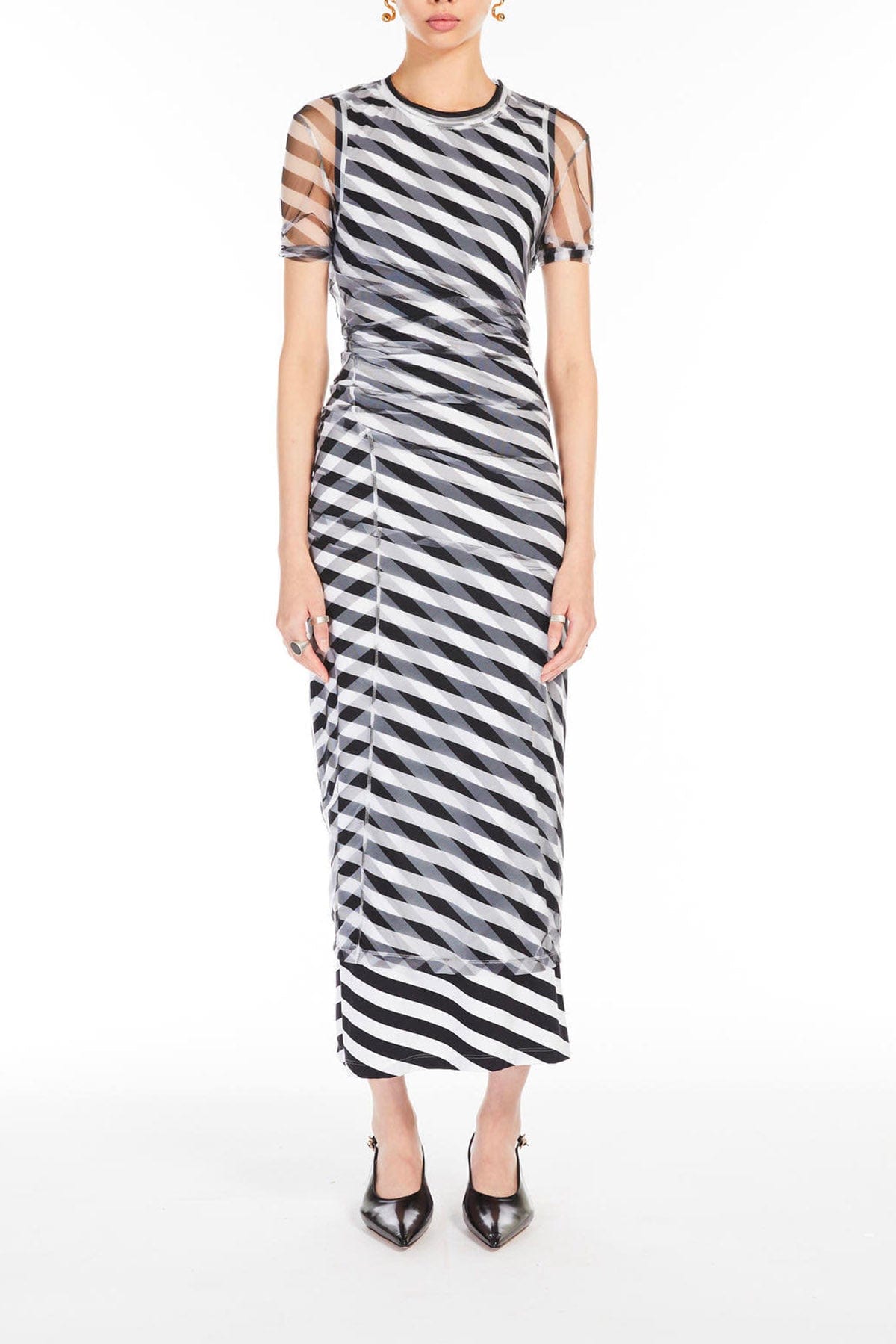 MAXMARA'S BRANDS 2 PEZZI IN JERSEY  BIANCO / NERO / XXS Abito in jersey donna fantasia bianco e nero Spotmax Pausa