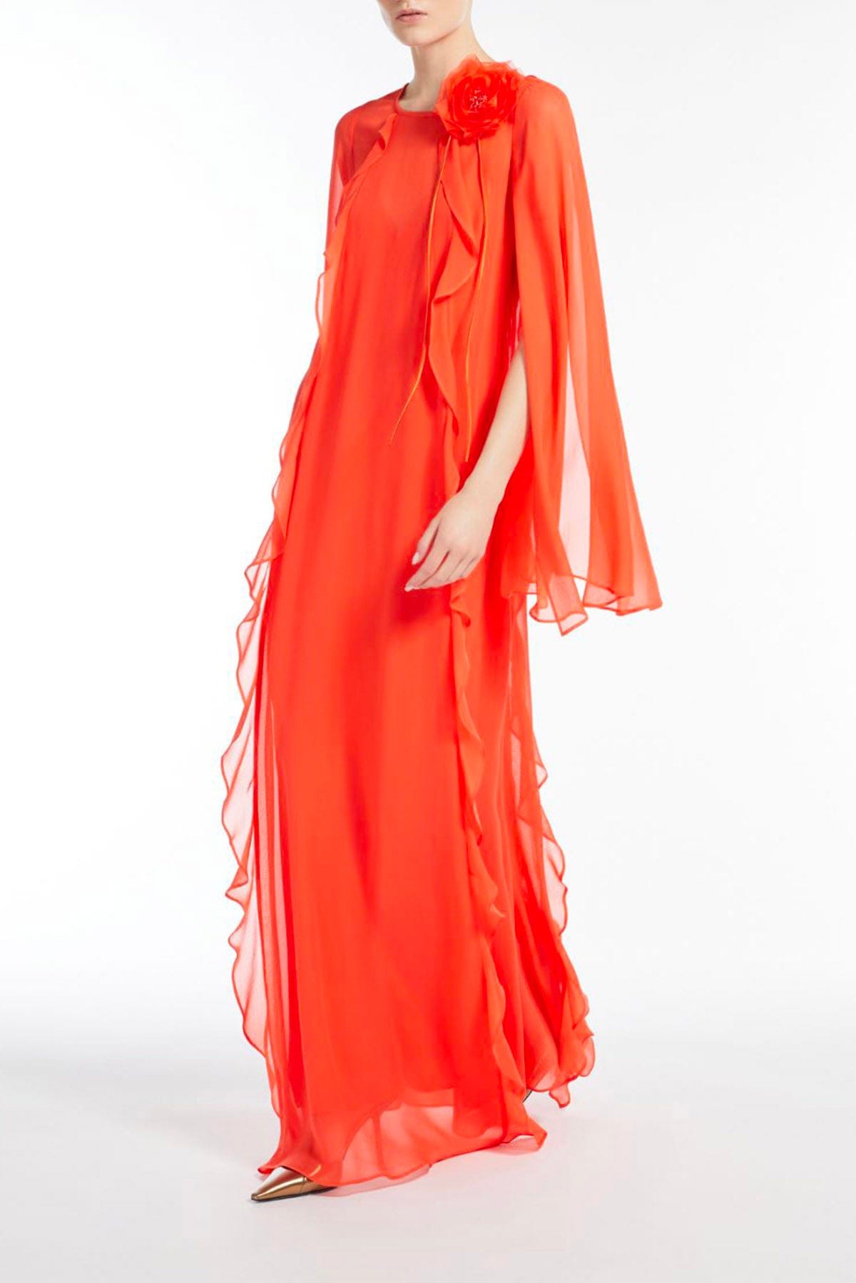 MAXMARA'S BRANDS ABITO + 1 PEZZO  ARANCIONE CORALLO / 34 Abito in seta corallo Max Mara Studio Elegante Smirne