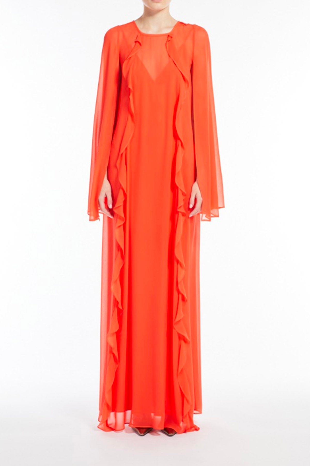 MAXMARA&#39;S BRANDS ABITO + 1 PEZZO  Abito in seta corallo Max Mara Studio Elegante Smirne