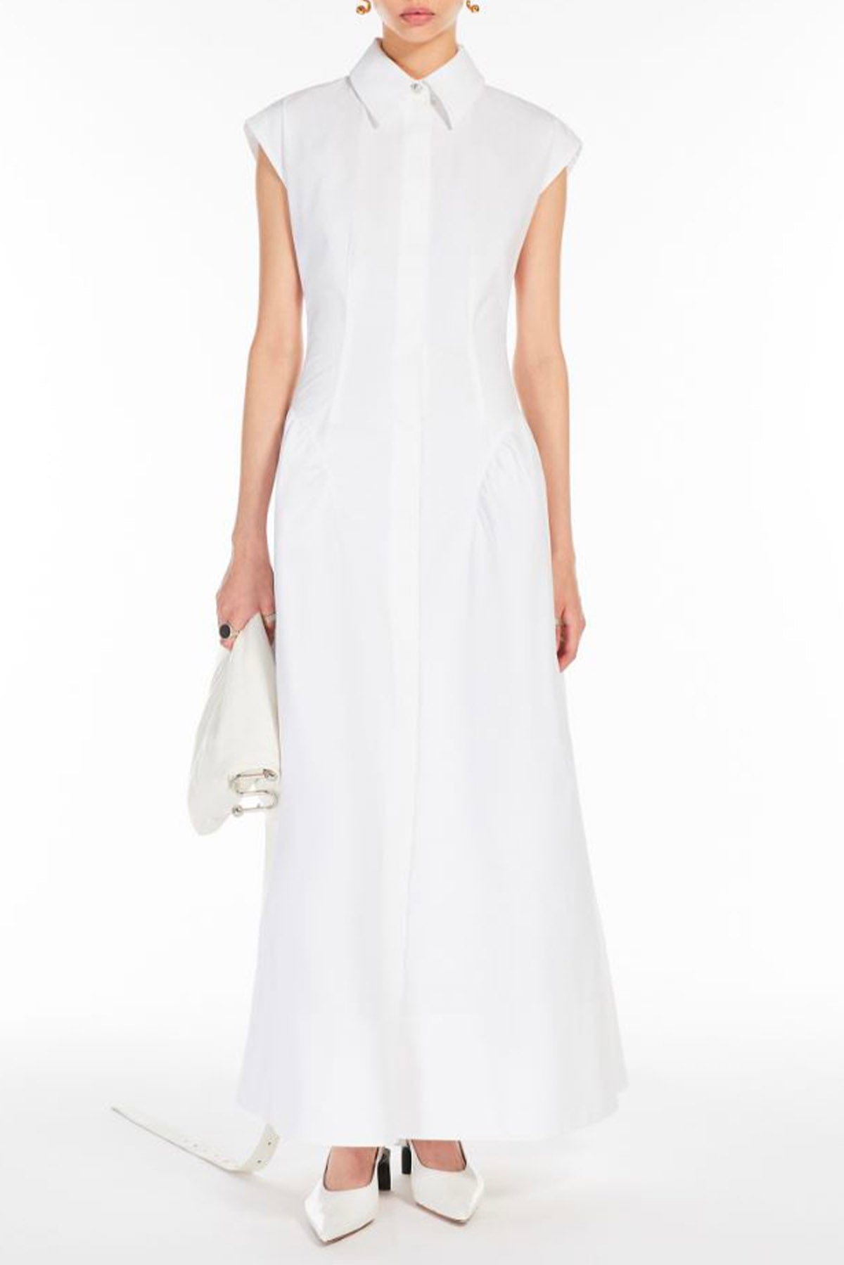 MAXMARA&#39;S BRANDS ABITO  Abito bianco in cotone donna Sportmax Fabiana